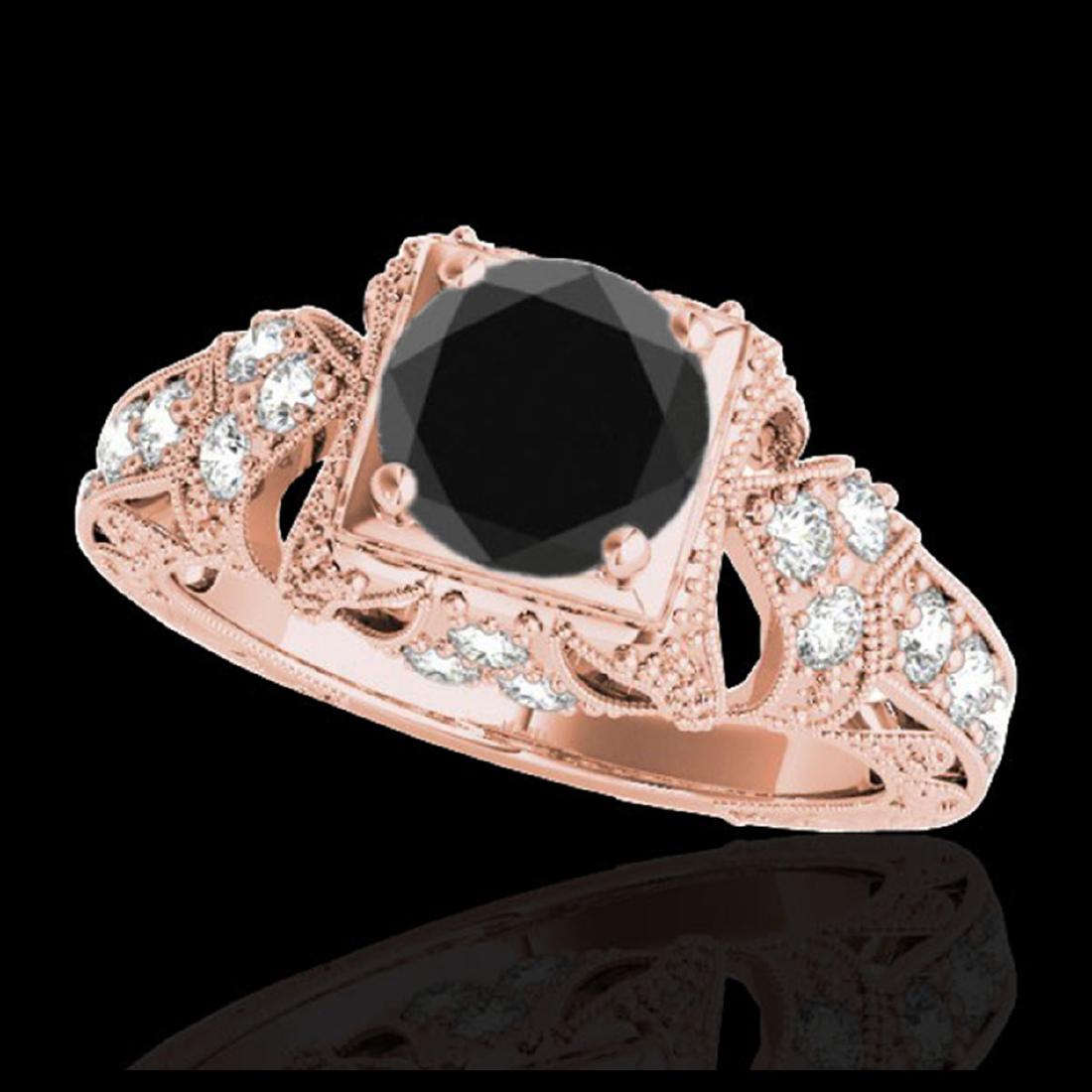 1.25 CTW VS Black Diamond Solitaire Antique Ring Gold -: REF-68K4W - SKU:34670 ---- 1.25 CTW Certified VS Black Diamond Solitaire Antique Ring Gold DEBEERA Designer Brand Luxury Jewelry, made in the USA DEBEERA Suggested Retail Price: $4,150 Factory offers 