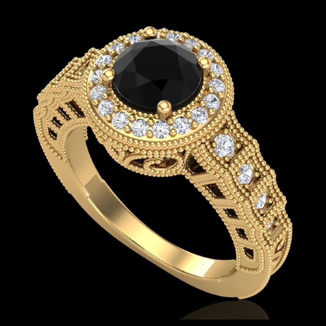 1.53 CTW Fancy Black Diamond Solitaire Ring 18K Gold -: REF-161R8H - SKU:37648 ---- 1.53 CTW Fancy Black Diamond Solitaire Engagement Art Deco Ring 18K Gold DEBEERA Designer Brand Luxury Jewelry, made in the USA DEBEERA Suggested Retail Price: $9,800 Facto