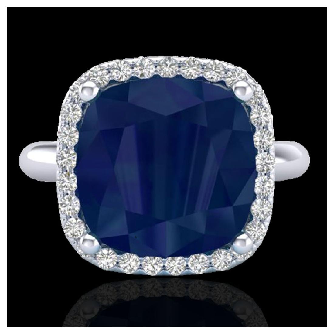 6 CTW Sapphire & Halo VS/SI Diamond Ring 18K Gold -: REF-77F3V - SKU:23104 ---- 6 CTW Sapphire And Micro Pave Halo VS/SI Diamond Ring Solitaire 18K Gold JEWLION Designer Brand Luxury Jewelry, made in the USA JEWLION Suggested Retail Price: $5,100 Factor