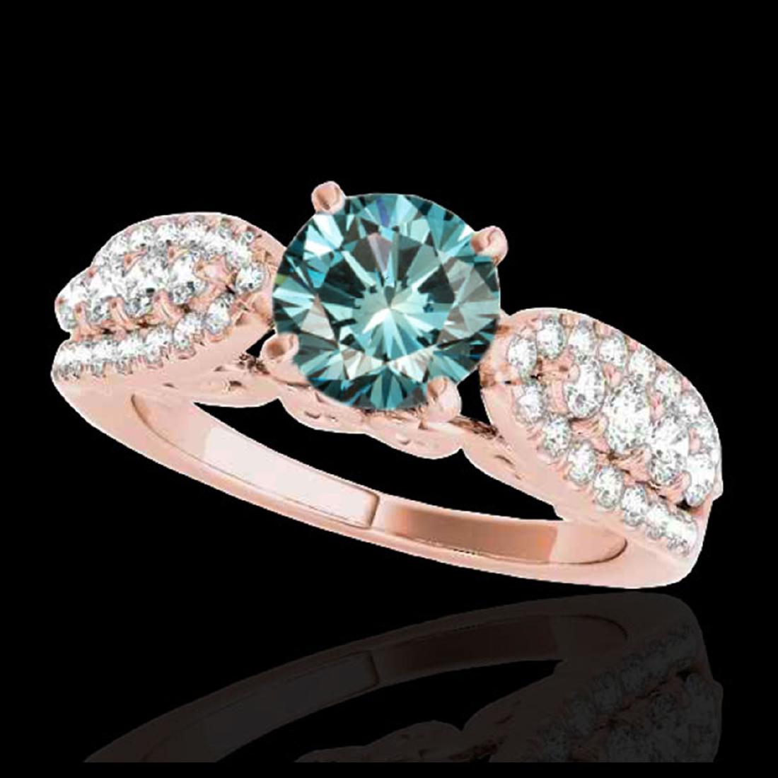 2 ctw SI Fancy Blue Diamond Solitaire Ring 10K Rose: REF-254W5F - SKU:35274 ---- 2 ctw SI Fancy Blue Diamond Solitaire Ring 10K Rose GoldPELAMOR Designer Brand Luxury Jewelry, made in the USA PELAMOR Suggested Retail Price: $16,800 Factory offers perfec