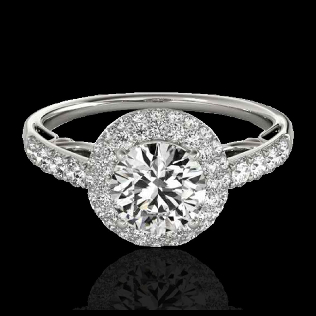 1.65 ctw H-SI/I Diamond Solitaire Halo Ring 10K White: REF-290F9M - SKU:33697 ---- 1.65 ctw H-SI/I Diamond Solitaire Halo Ring 10K White Gold DEBEERA Designer Brand Luxury Jewelry, made in the USA DEBEERA Suggested Retail Price: $17,600 Factory offers per