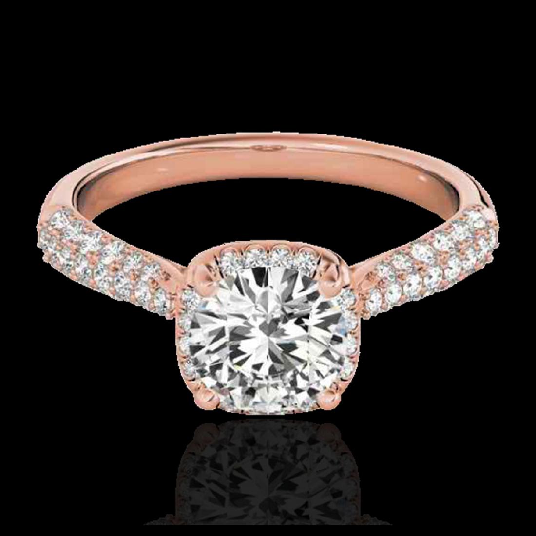 1.5 ctw H-SI/I Diamond Solitaire Halo Ring 10K Rose: REF-177F6M - SKU:33259 ---- 1.5 ctw H-SI/I Diamond Solitaire Halo Ring 10K Rose Gold DEBEERA Designer Brand Luxury Jewelry, made in the USA DEBEERA Suggested Retail Price: $10,750 Factory offers perfe