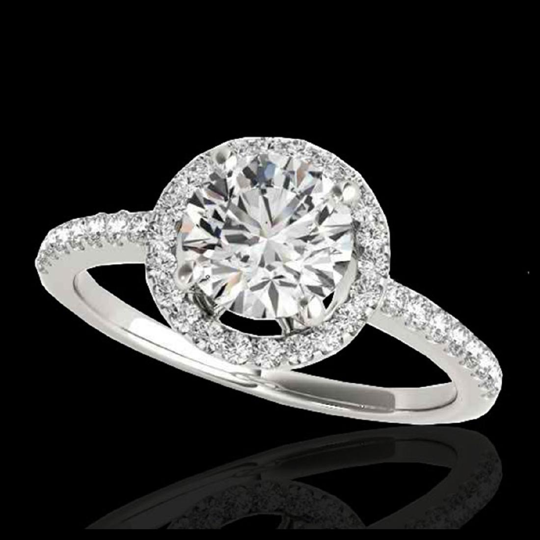 1.4 ctw H-SI/I Diamond Solitaire Halo Ring 10K White: REF-254H5W - SKU:34096 ---- 1.4 ctw H-SI/I Diamond Solitaire Halo Ring 10K White Gold USGEMZ Designer Brand Luxury Jewelry, made in the USA USGEMZ Suggested Retail Price: $15,400 Factory offers perfec