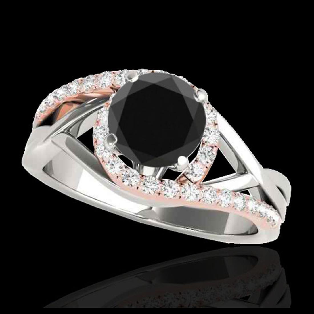 1.55 ctw VS Black Diamond Bypass Solitaire Ring 10K: REF-74A2N - SKU:35086 ---- 1.55 ctw VS Black Diamond Bypass Solitaire Ring 10K 2-Tone Gold PELAMOR Designer Brand Luxury Jewelry, made in the USA PELAMOR Suggested Retail Price: $4,500 Factory offers 