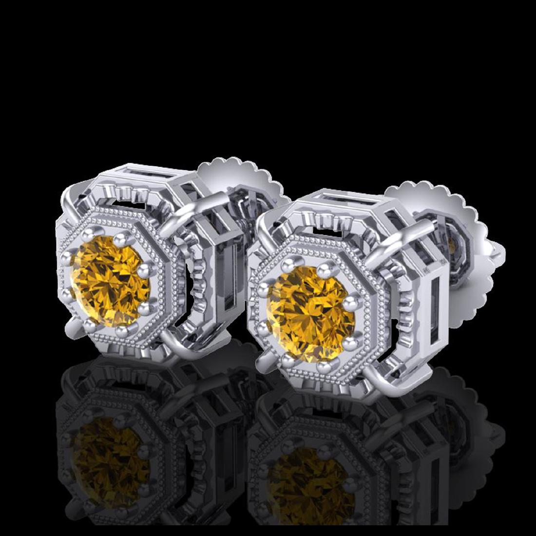 1.11 ctw Intense Fancy Yellow Diamond Art Earrings 18K: REF-158P2X - SKU:37455 ---- 1.11 ctw Intense Fancy Yellow Diamond Art Earrings 18K White Gold PELAMOR Designer Brand Luxury Jewelry, made in the USA PELAMOR Suggested Retail Price: $10,450 Factory off