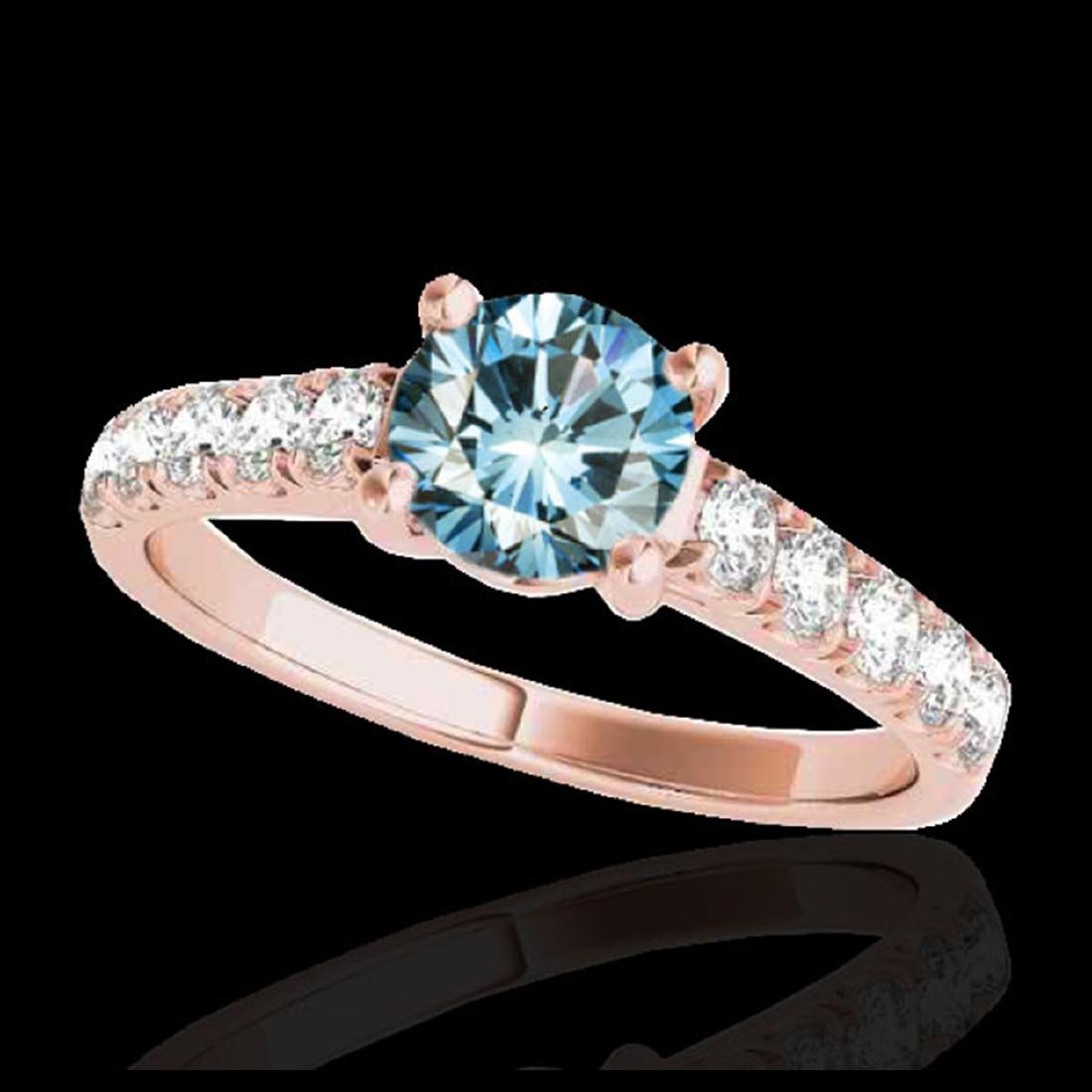 1.55 ctw SI Fancy Blue Diamond Solitaire Ring 10K Rose: REF-207N3P - SKU:35495 ---- 1.55 ctw SI Fancy Blue Diamond Solitaire Ring 10K Rose Gold USGEMZ Designer Brand Luxury Jewelry, made in the USA USGEMZ Suggested Retail Price: $12,550 Factory offers perf