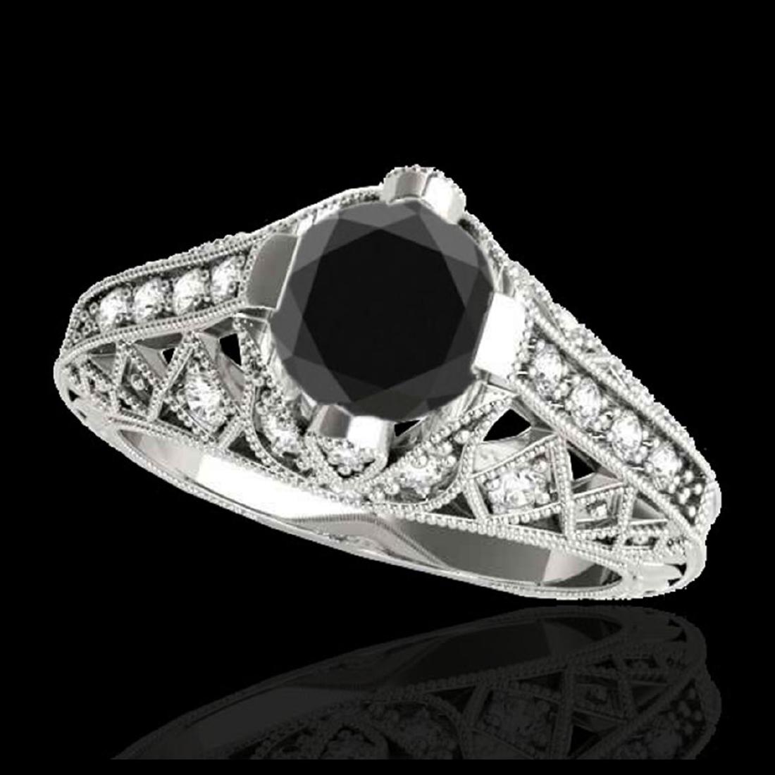 1.25 ctw VS Black Diamond Solitaire Ring 10K White Gold: REF-44Y2X - SKU:34687 ---- 1.25 ctw VS Black Diamond Solitaire Ring 10K White Gold Designer Brand Luxury Jewelry, made in the USA Suggested Retail Price: $3,550 Factory offers perfect factory sizing, 