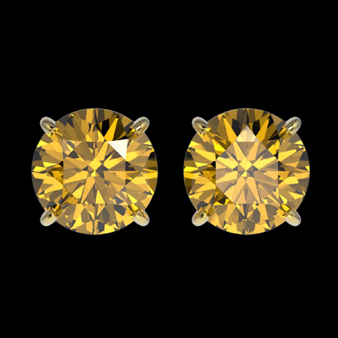 2.04 ctw Intense Yellow Diamond Stud Earrings 10K: REF-360F2N - SKU:36670 ---- 2.04 ctw Intense Yellow Diamond Stud Earrings 10K Yellow Gold Designer Brand Luxury Jewelry, made in the USA Suggested Retail Price: $16,800 Factory offers perfect factory 