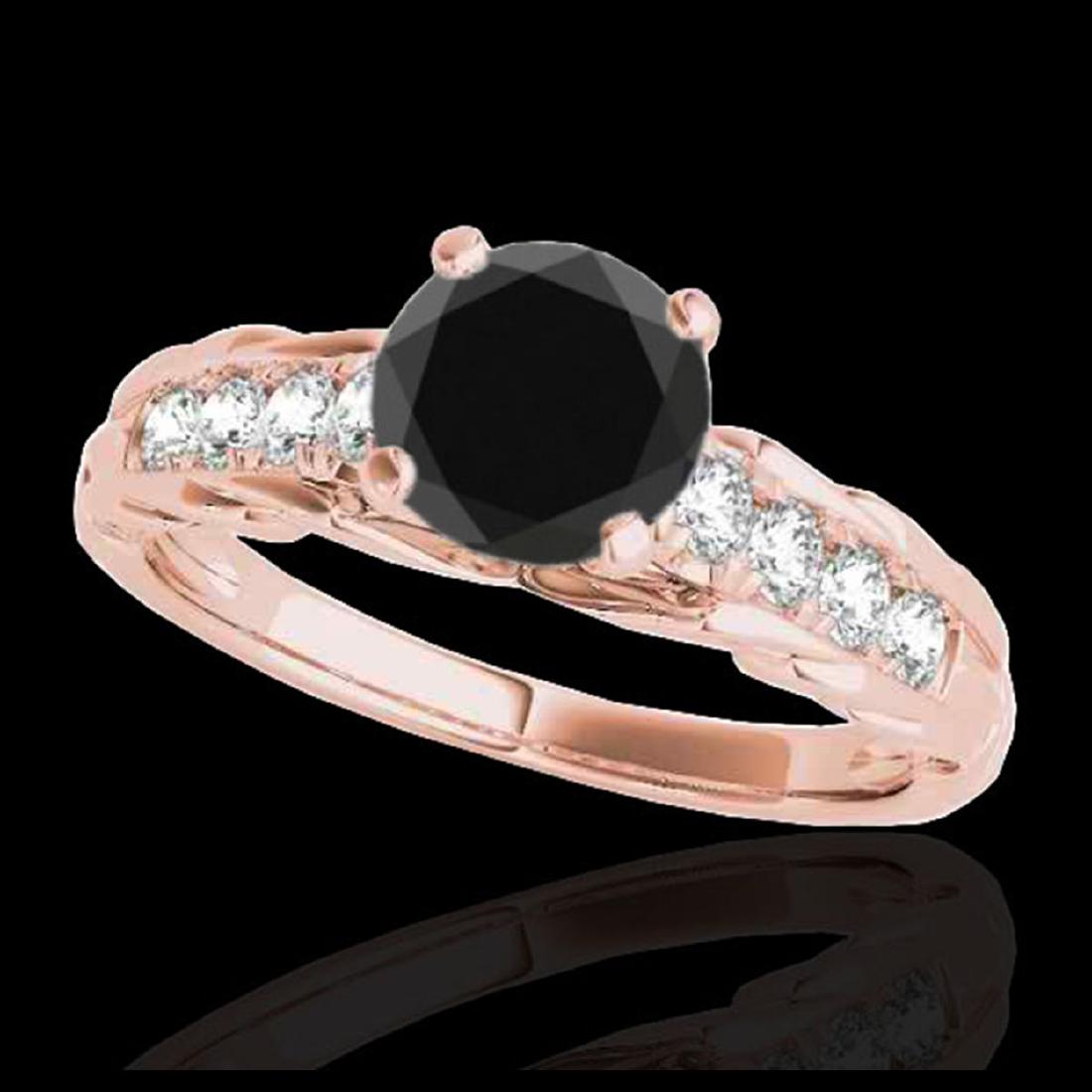 1.20 ctw VS Black Diamond Solitaire Ring 10K Rose Gold: REF-43H6M - SKU:34938 ---- 1.20 ctw VS Black Diamond Solitaire Ring 10K Rose Gold Designer Brand Luxury Jewelry, made in the USA Suggested Retail Price: $3,500 Factory offers perfect factory sizing, f