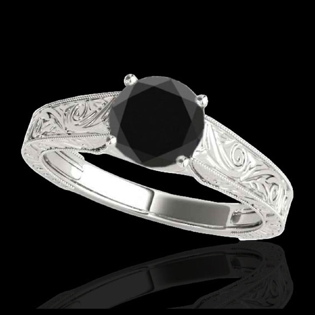 1.50 ctw VS Black Diamond Solitaire Ring 10K White Gold: REF-41K2W - SKU:35194 ---- 1.50 ctw VS Black Diamond Solitaire Ring 10K White Gold Designer Brand Luxury Jewelry, made in the USA Suggested Retail Price: $3,300 Factory offers perfect factory sizing, 