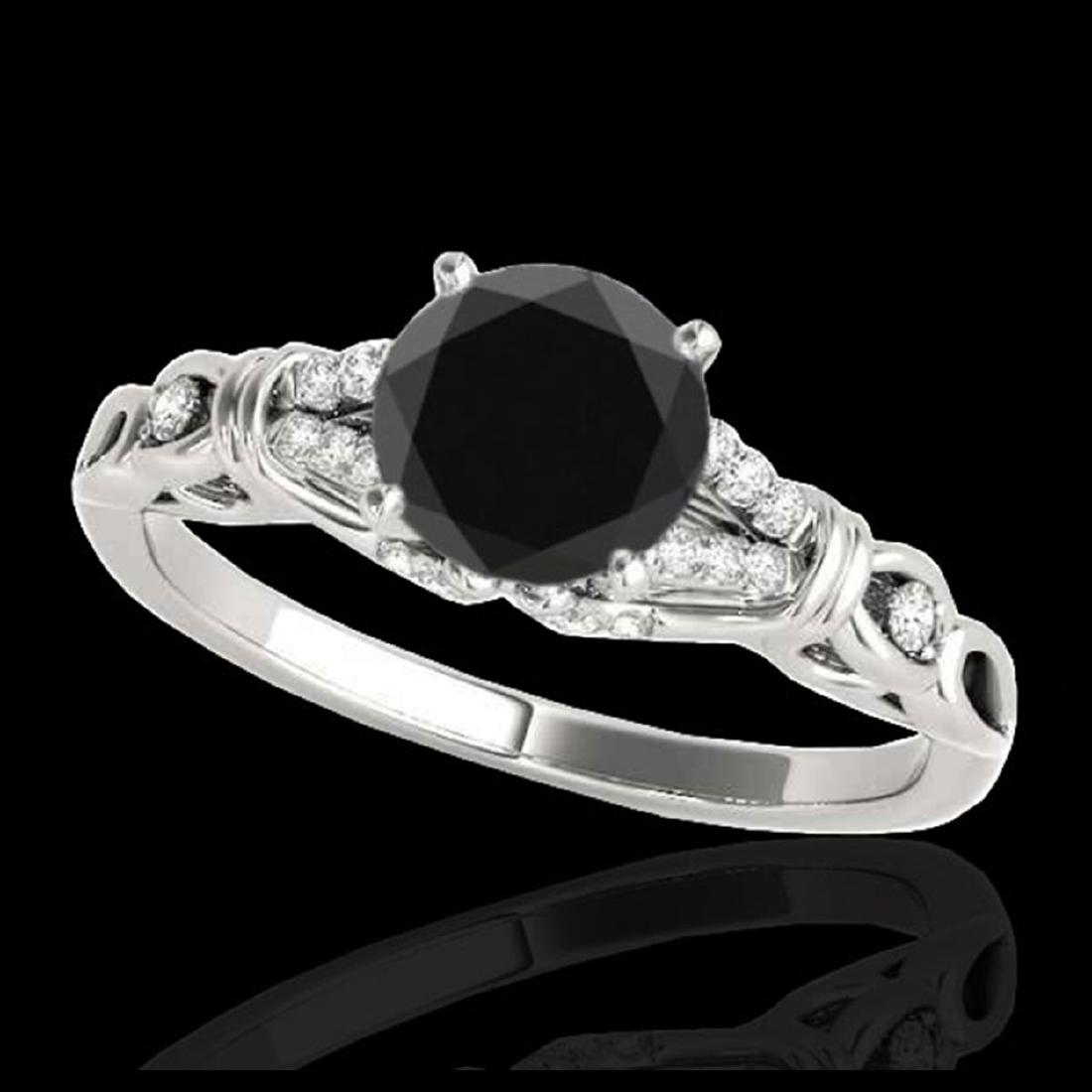 1.20 ctw VS Black Diamond Solitaire Ring 10K White Gold: REF-39M2F - SKU:35253 ---- 1.20 ctw VS Black Diamond Solitaire Ring 10K White Gold Designer Brand Luxury Jewelry, made in the USA Suggested Retail Price: $3,150 Factory offers perfect factory sizing, 