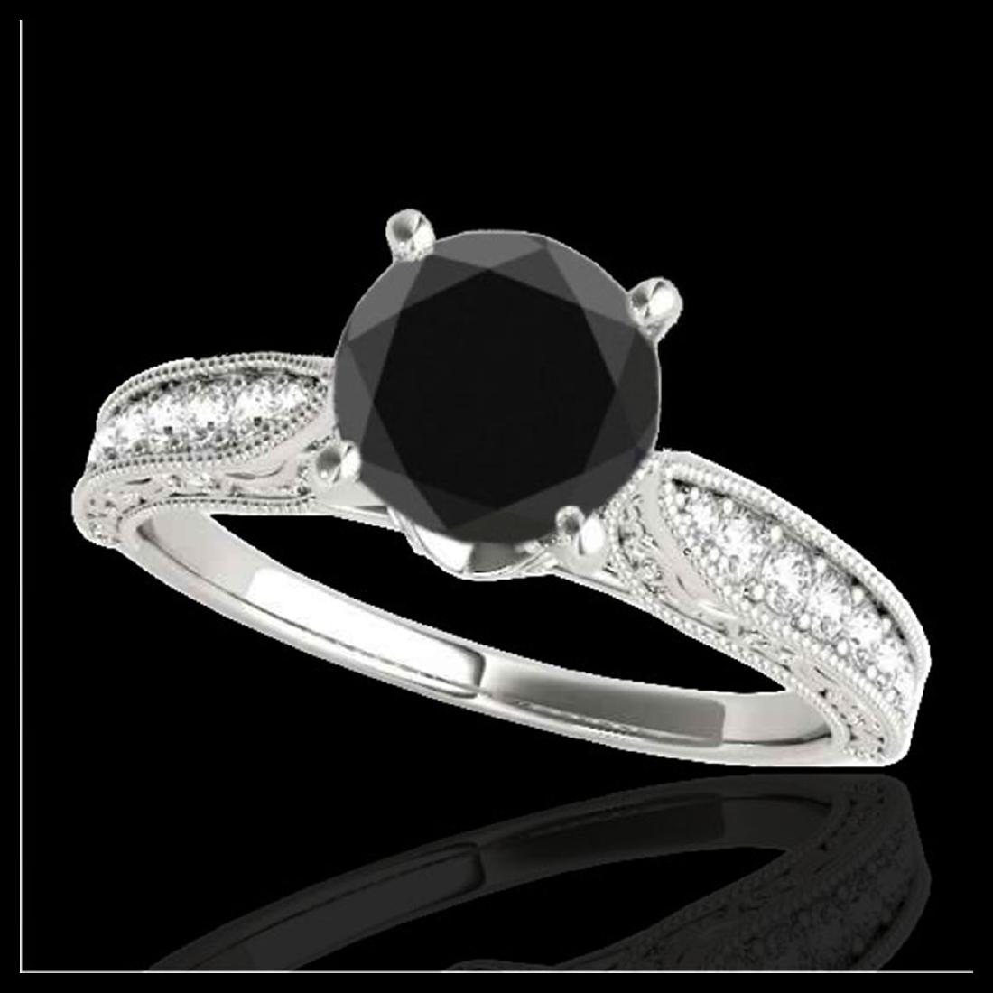 1.21 ctw VS Black Diamond Solitaire Ring 10K White Gold: REF-35W2H - SKU:34723 ---- 1.21 ctw VS Black Diamond Solitaire Ring 10K White Gold Designer Brand Luxury Jewelry, made in the USA Suggested Retail Price: $2,850 Factory offers perfect factory sizing, 