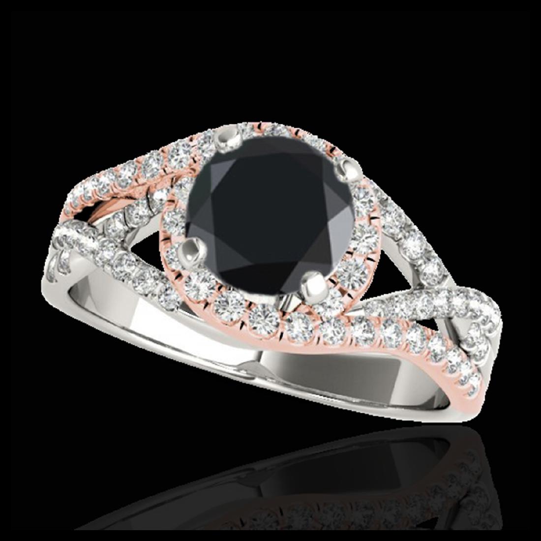 2 ctw VS Black Diamond Solitaire Halo Ring 10K White &: REF-71K2W - SKU:33843 ---- 2 ctw VS Black Diamond Solitaire Halo Ring 10K White & Rose Gold Designer Brand Luxury Jewelry, made in the USA Suggested Retail Price: $6,250 Factory offers perfect factory