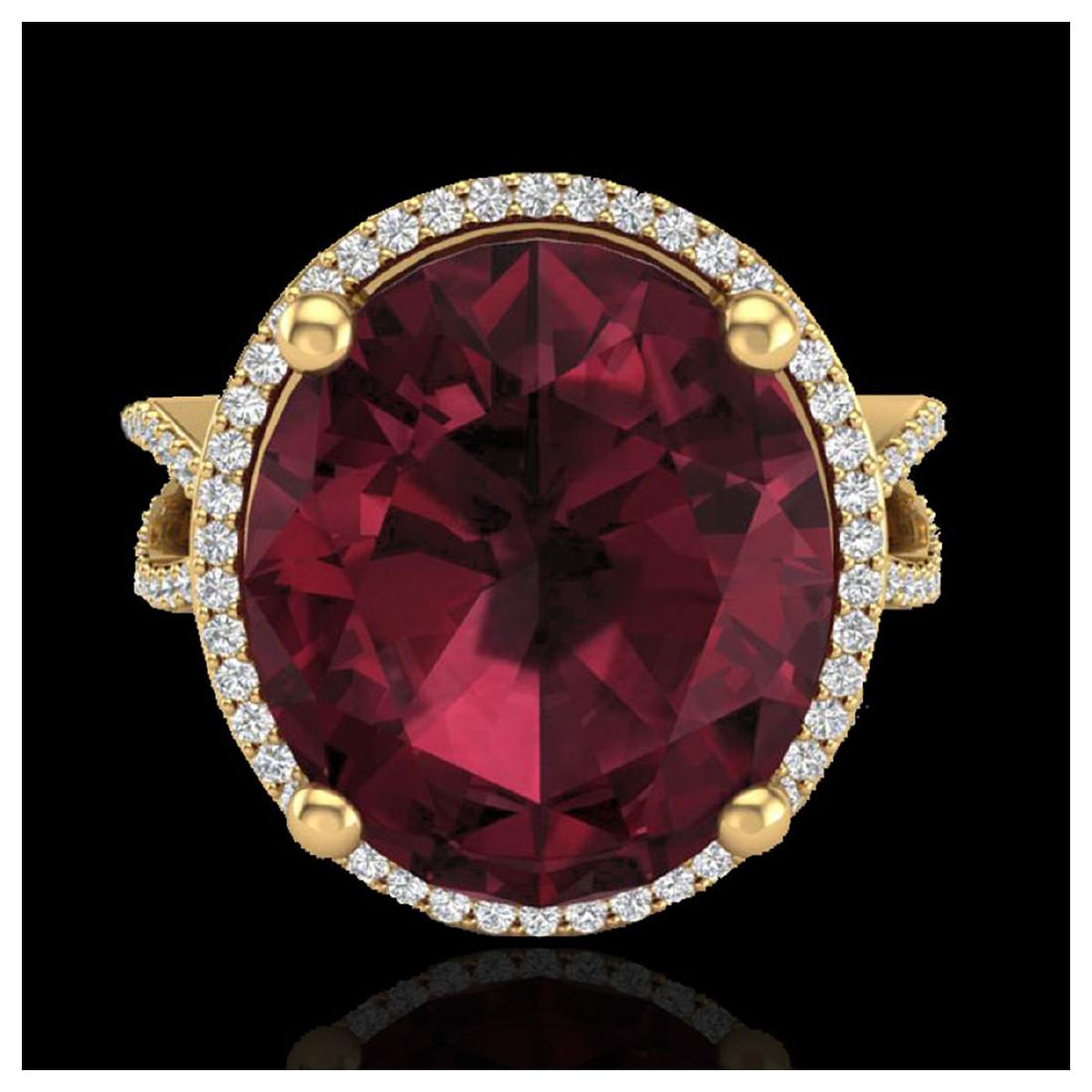 10 ctw Garnet & VS/SI Diamond Ring 18K Yellow Gold -: REF-80Y2X - SKU:20964 ---- 10 ctw Garnet & VS/SI Diamond Ring 18K Yellow Gold Designer Brand Luxury Jewelry, made in the USA Suggested Retail Price: $5,300 Factory offers perfect factory sizing, for a
