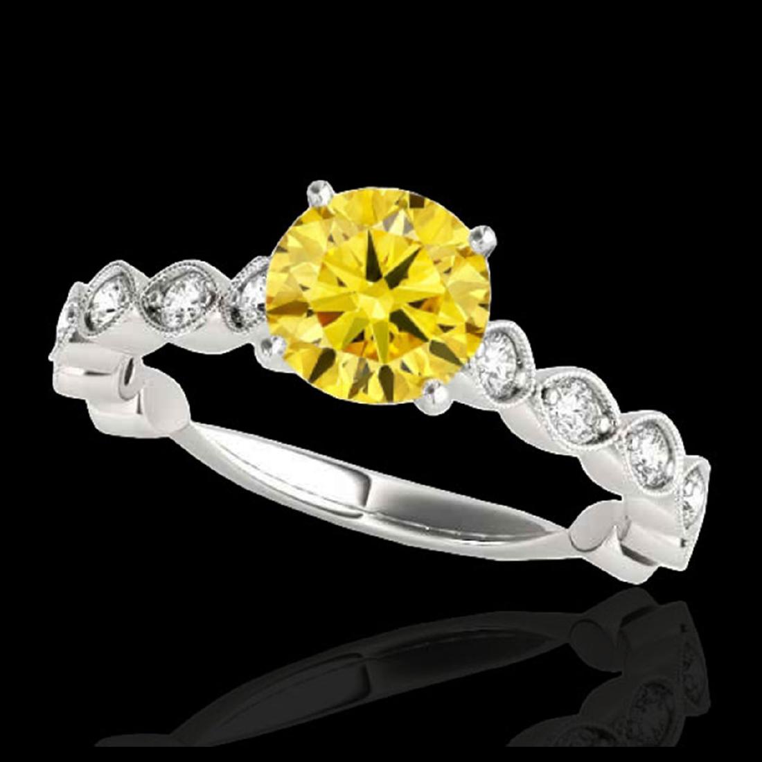 1.50 ctw SI/I Fancy Intense Yellow Diamond Ring 10K: REF-196A4V - SKU:34887 ---- 1.50 ctw SI/I Fancy Intense Yellow Diamond Ring 10K White Gold Designer Brand Luxury Jewelry, made in the USA Suggested Retail Price: $17,300 Factory offers perfect factory