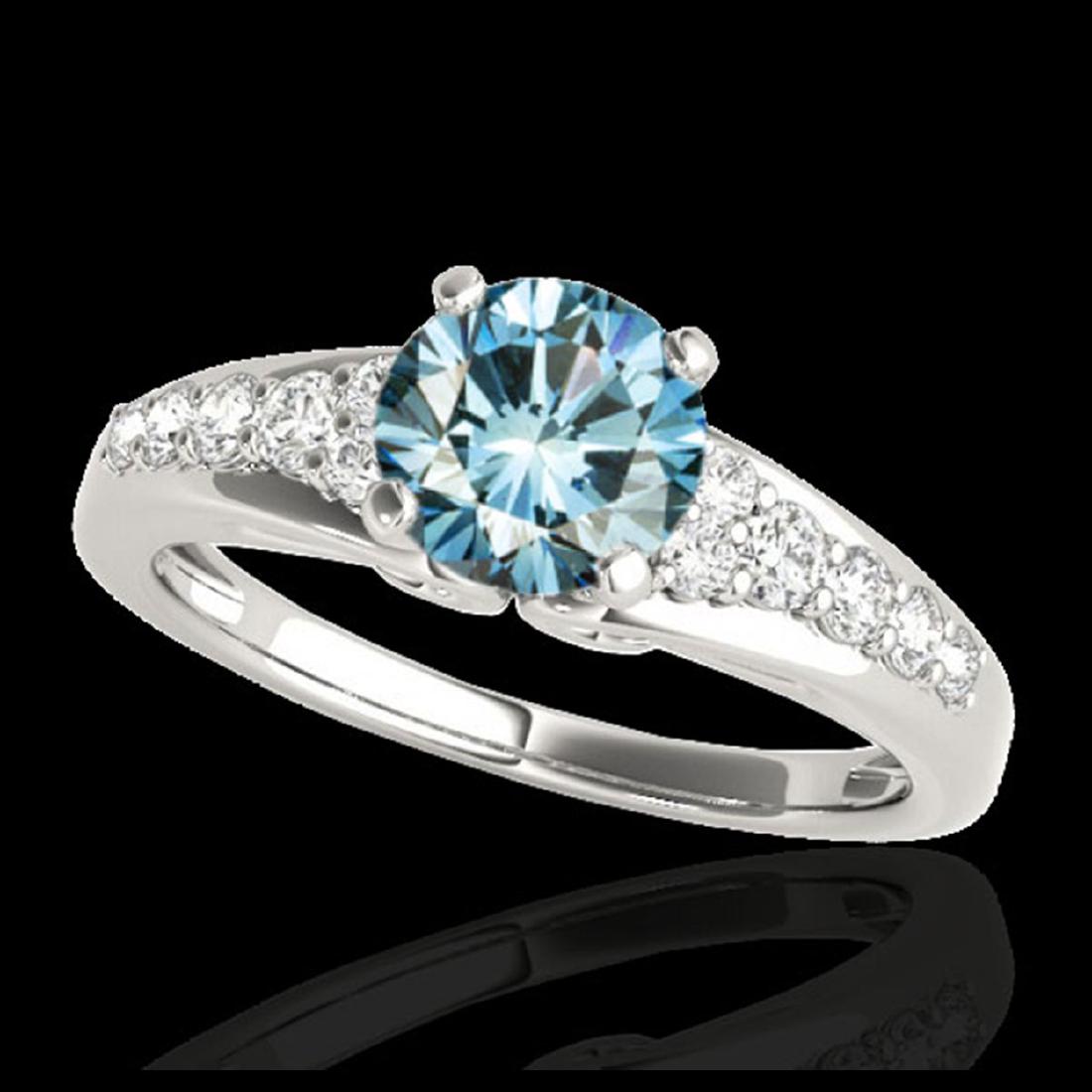 1.40 ctw SI Fancy Blue Diamond Solitaire Ring 10K White: REF-120W2H - SKU:35001 ---- 1.40 ctw SI Fancy Blue Diamond Solitaire Ring 10K White Gold Designer Brand Luxury Jewelry, made in the USA Suggested Retail Price: $9,700 Factory offers perfect factory si