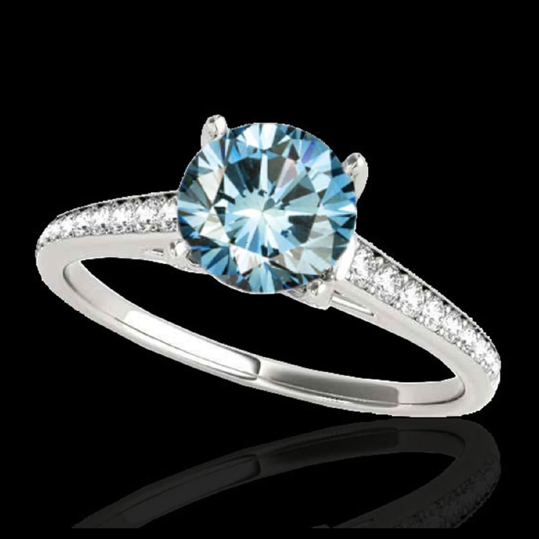 2 ctw SI Fancy Blue Diamond Solitaire Ring 10K White: REF-238K6W - SKU:34858 ---- 2 ctw SI Fancy Blue Diamond Solitaire Ring 10K White Gold Designer Brand Luxury Jewelry, made in the USA Suggested Retail Price: $21,000 Factory offers perfect factory sizi