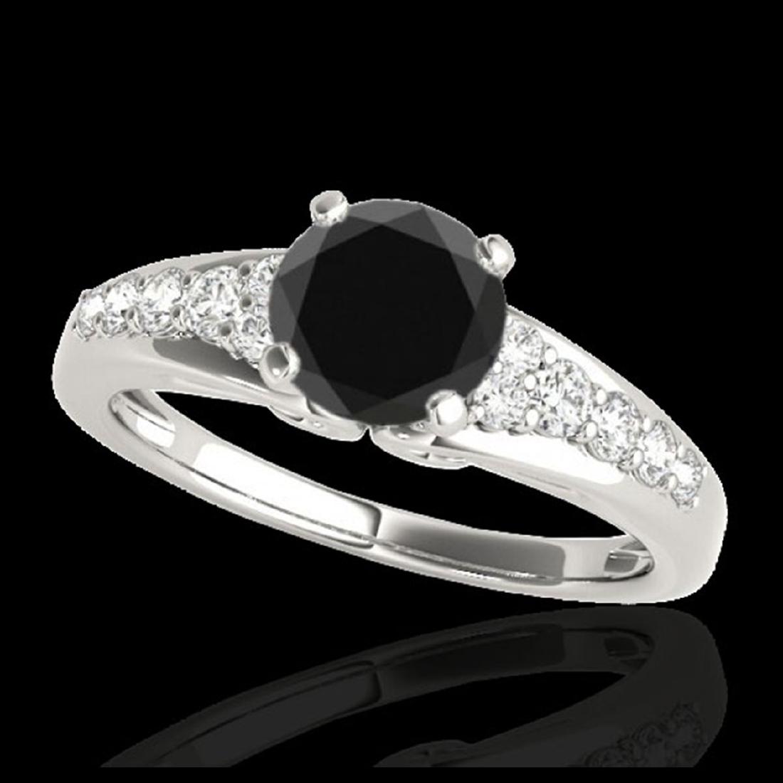 1.40 ctw VS Black Diamond Solitaire Ring 10K White Gold: REF-48X5R - SKU:34999 ---- 1.40 ctw VS Black Diamond Solitaire Ring 10K White Gold Designer Brand Luxury Jewelry, made in the USA Suggested Retail Price: $3,900 Factory offers perfect factory sizing, 