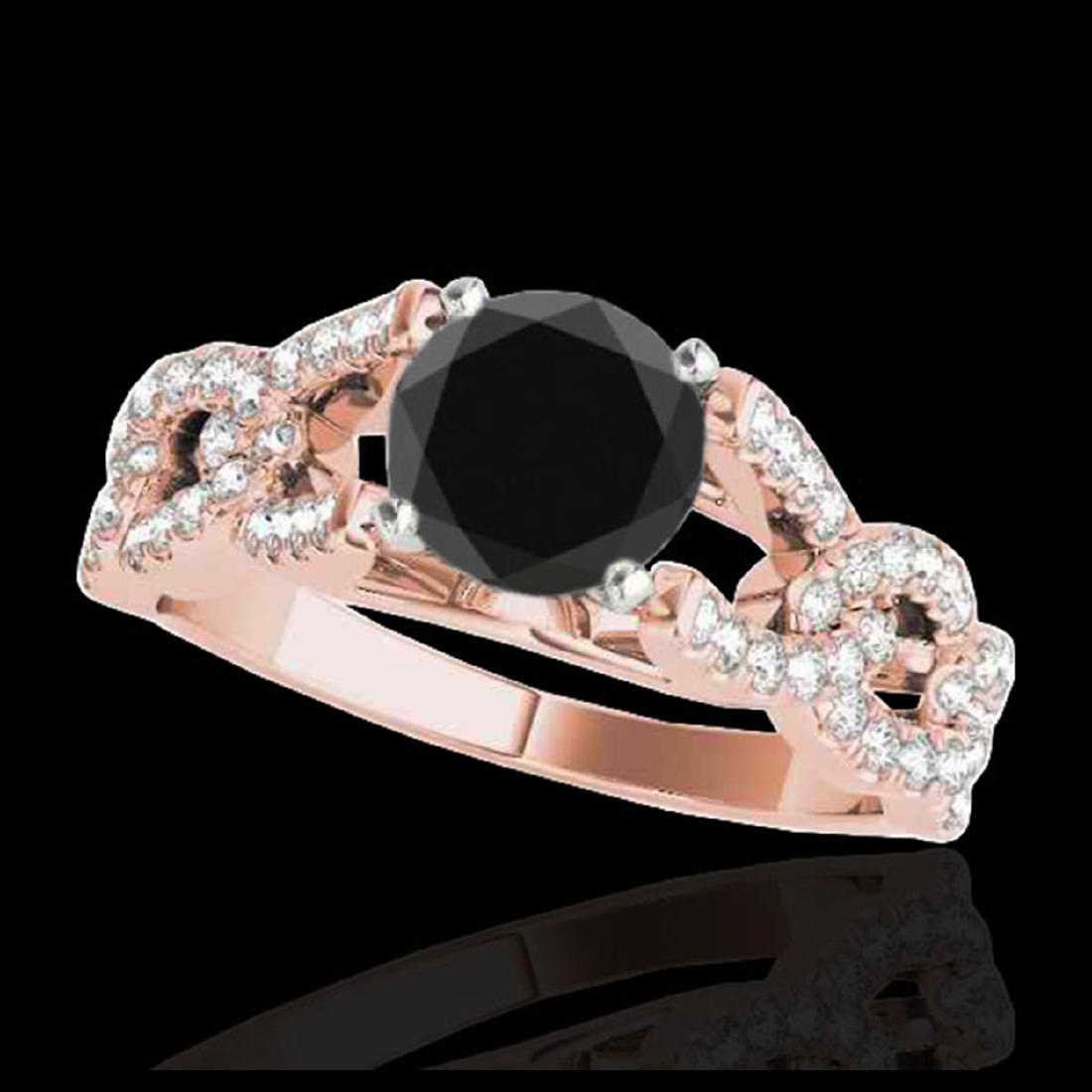 1.50 ctw VS Black Diamond Solitaire Ring 10K Rose Gold: REF-58H8M - SKU:35218 ---- 1.50 ctw VS Black Diamond Solitaire Ring 10K Rose Gold Designer Brand Luxury Jewelry, made in the USA Suggested Retail Price: $4,750 Factory offers perfect factory sizing, f