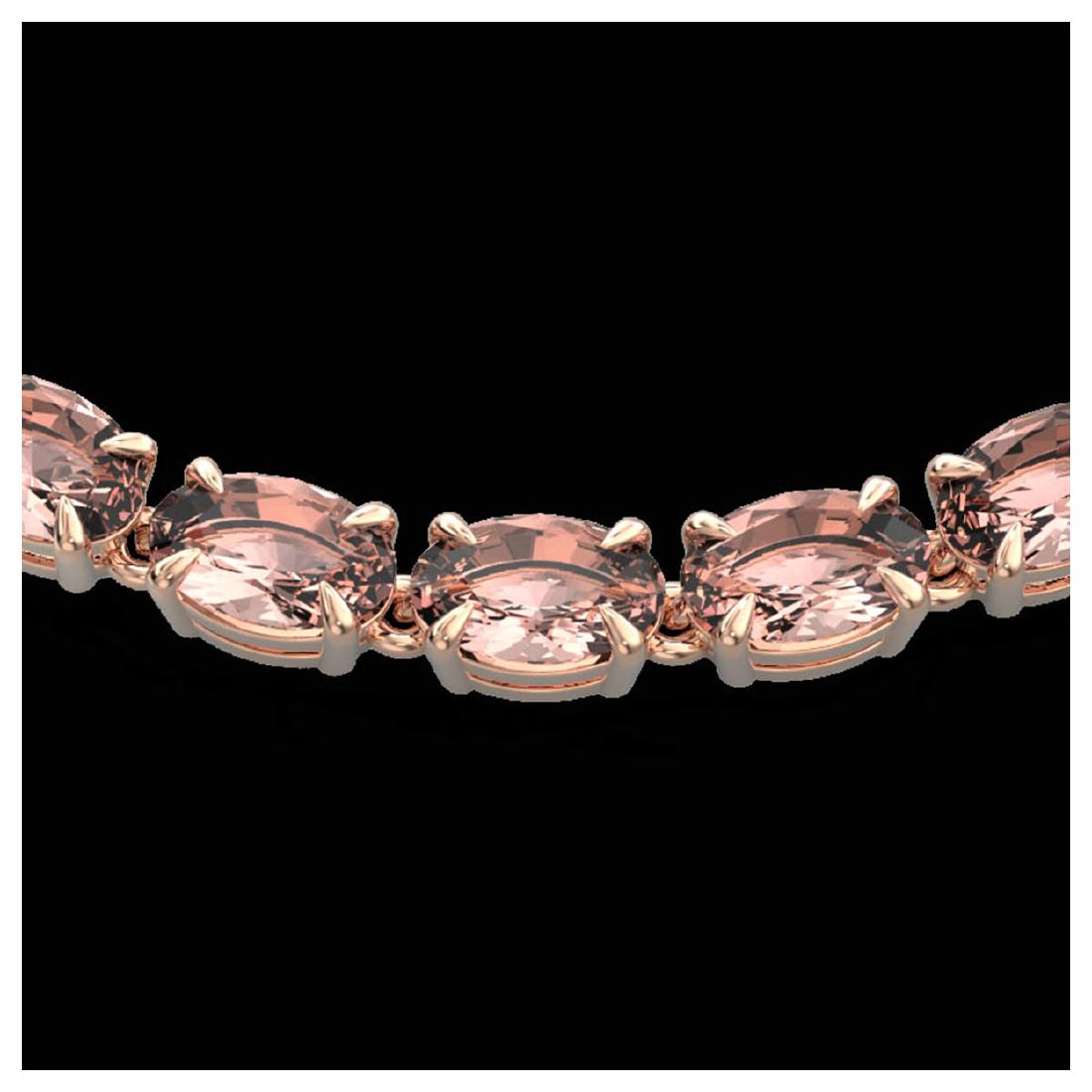 28 ctw Morganite Eternity Tennis Necklace 14K Rose Gold: REF-326F9N - SKU:23378 ---- 28 ctw Morganite Eternity Tennis Necklace 14K Rose Gold Designer Brand Luxury Jewelry, made in the USA Suggested Retail Price: $23,350 Factory offers perfect factory sizing