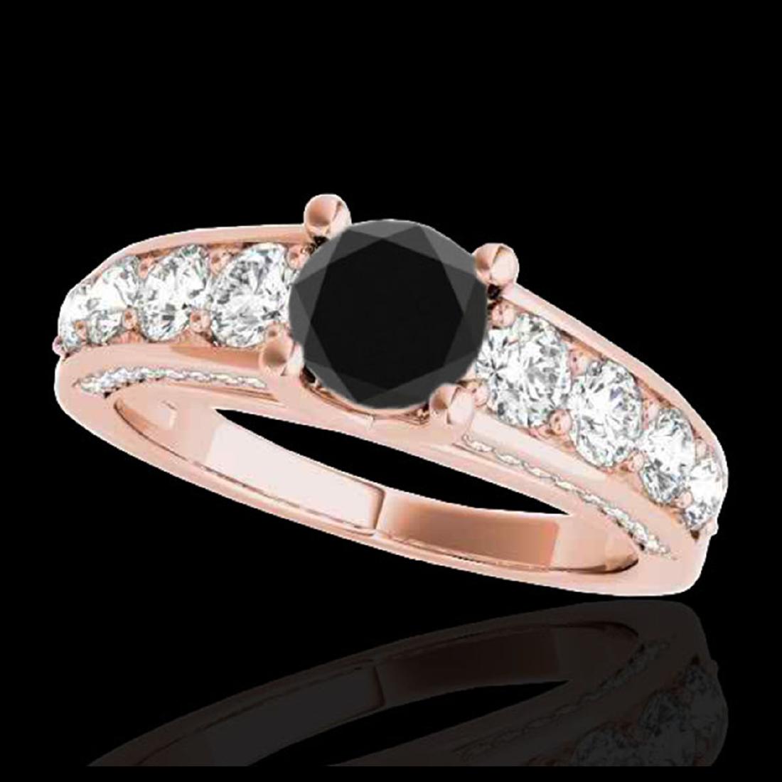 2.55 ctw VS Black Diamond Solitaire Ring 10K Rose Gold: REF-111M8F - SKU:35511 ---- 2.55 ctw VS Black Diamond Solitaire Ring 10K Rose Gold Designer Brand Luxury Jewelry, made in the USA Suggested Retail Price: $9,000 Factory offers perfect factory sizing, 