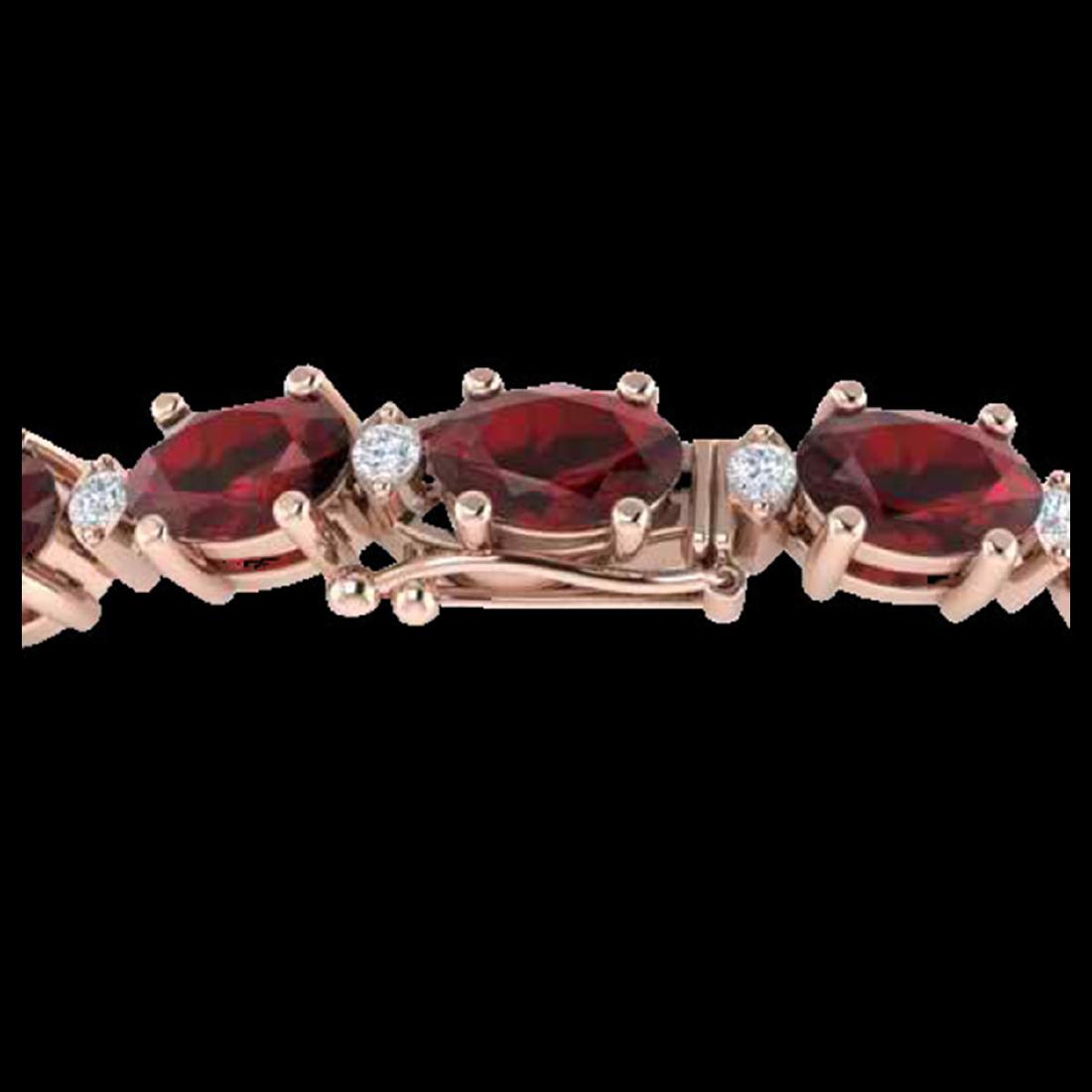 19.7 ctw Garnet & VS/SI Diamond Eternity Bracelet 10K: REF-98A2V - SKU:29369 ---- 19.7 ctw Garnet & VS/SI Diamond Eternity Bracelet 10K Rose Gold Designer Brand Luxury Jewelry, made in the USA Suggested Retail Price: $7,000 Factory offers perfect factory 