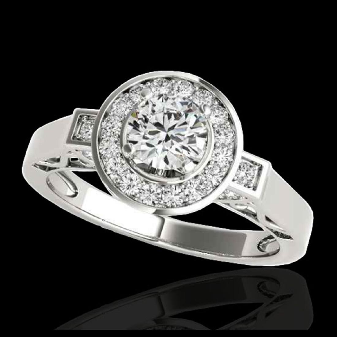 1.50 ctw H-SI/I Diamond Solitaire Halo Ring 10K White: REF-204N5A - SKU:34567 ---- 1.50 ctw H-SI/I Diamond Solitaire Halo Ring 10K White Gold Designer Brand Luxury Jewelry, made in the USA Suggested Retail Price: $15,000 Factory offers perfect factory siz