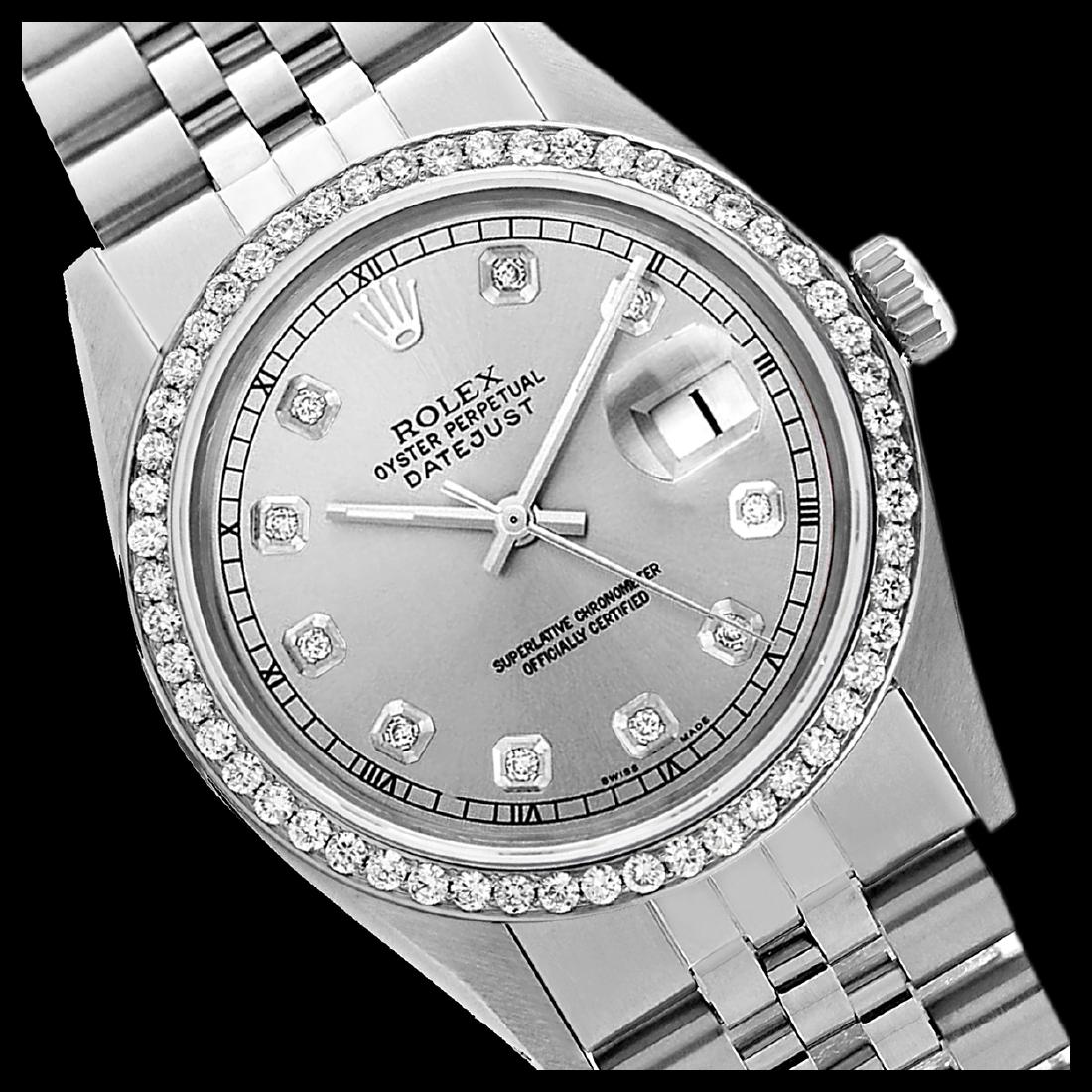Rolex Men's Stainless Steel, QuickSet, Diamond Dial &: REF-521K5T ---- Rolex Men's Stainless Steel, QuickSet, Diamond Dial & Diamond BezelThis watch is in Excellent Condition.Newly serviced & Polished to Factory specifications. Prepetual, Self-Winding mov