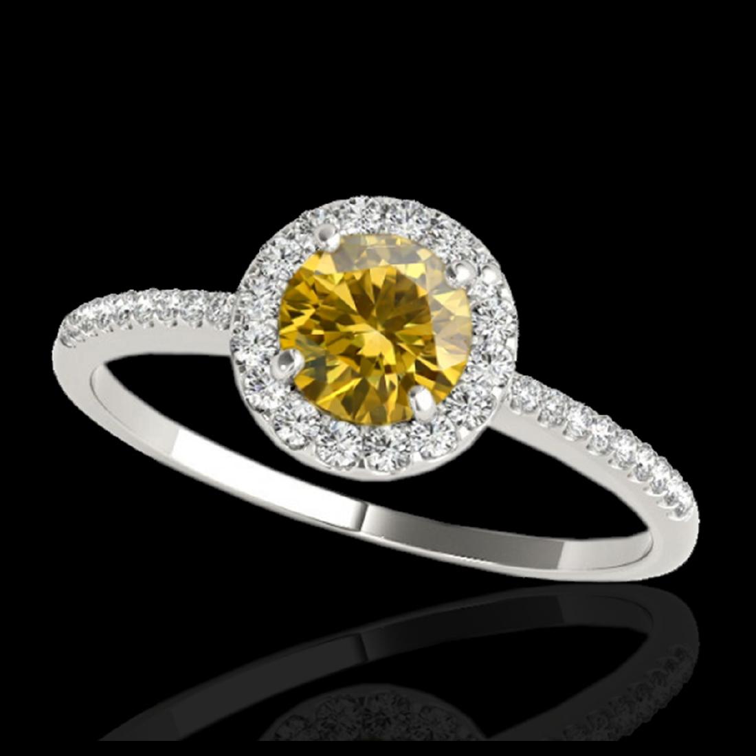 1.20 ctw SI/I Fancy Intense Yellow Diamond Ring 10K: REF-174F5N - SKU:33506 ---- 1.20 ctw SI/I Fancy Intense Yellow Diamond Ring 10K White Gold Designer Brand Luxury Jewelry, made in the USA Suggested Retail Price: $15,350 Factory offers perfect factory