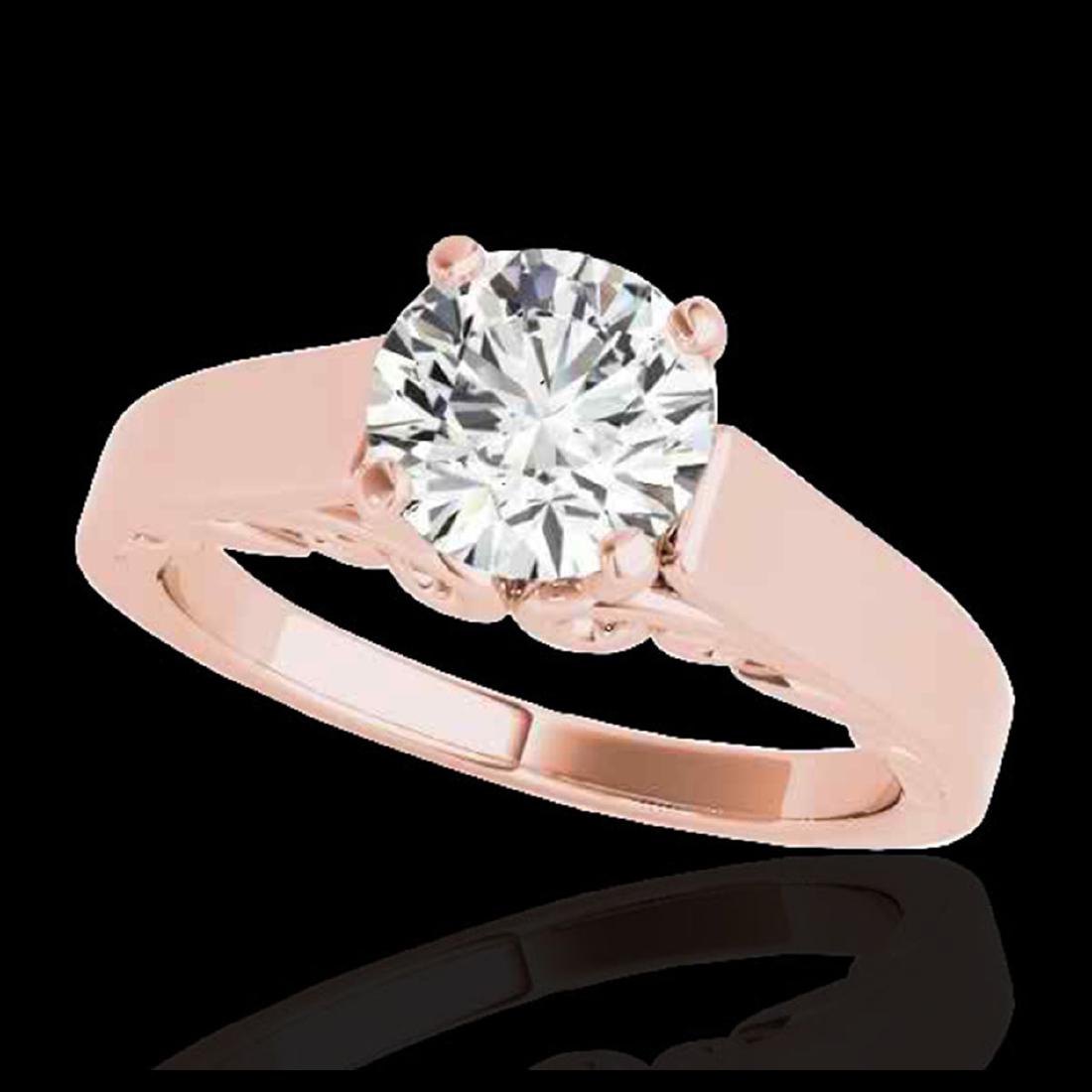1 ctw H-SI/I Diamond Solitaire Ring 10K Rose Gold -: REF-170F5N - SKU:35138 ---- 1 ctw H-SI/I Diamond Solitaire Ring 10K Rose Gold Designer Brand Luxury Jewelry, made in the USA Suggested Retail Price: $12,500 Factory offers perfect factory sizing, for 