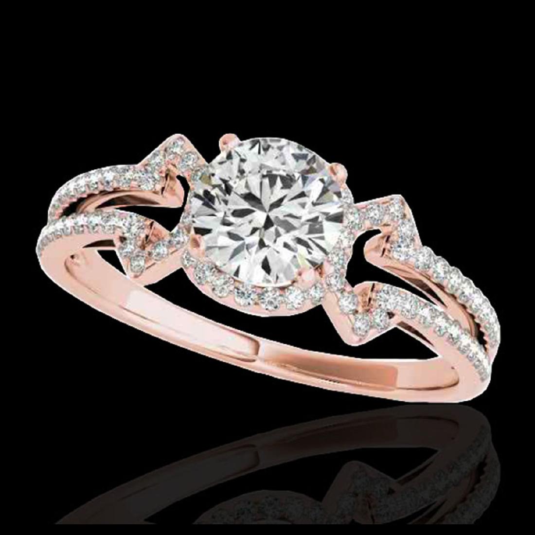 1.36 ctw H-SI/I Diamond Solitaire Ring 10K Rose Gold -: REF-126V8Y - SKU:35323 ---- 1.36 ctw H-SI/I Diamond Solitaire Ring 10K Rose Gold Designer Brand Luxury Jewelry, made in the USA Suggested Retail Price: $10,250 Factory offers perfect factory sizing, f