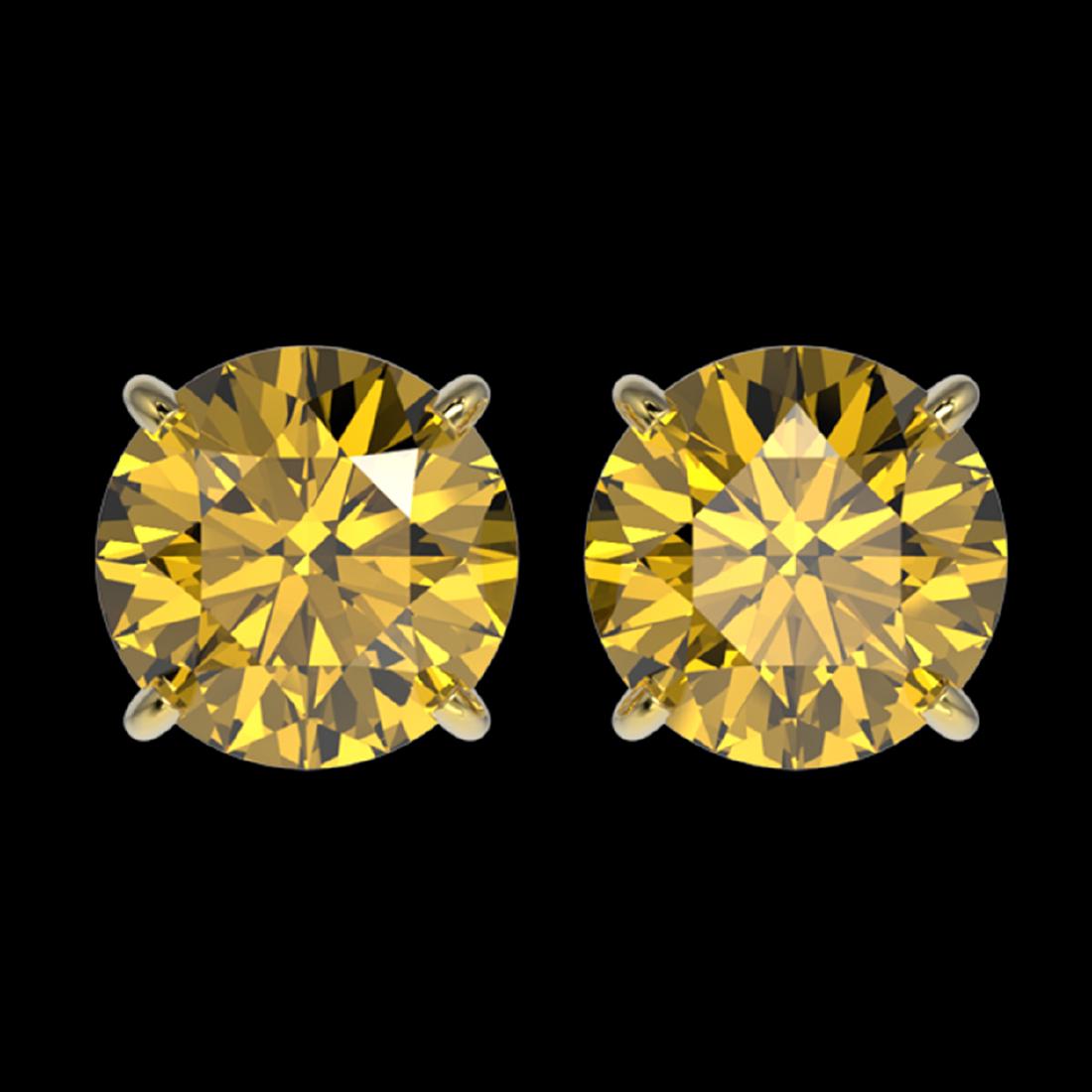 2.50 ctw Intense Yellow Diamond Stud Earrings 10K: REF-427W5H - SKU:33110 ---- 2.50 ctw Intense Yellow Diamond Stud Earrings 10K Yellow Gold Designer Brand Luxury Jewelry, made in the USA Suggested Retail Price: $19,950 Factory offers perfect factory 