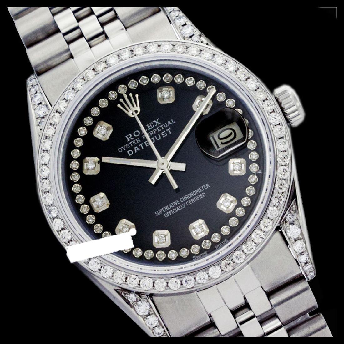 Rolex Men's Stainless Steel, QuickSet, Diamond Dial &: REF-587Y5X ---- Rolex Men's Stainless Steel, QuickSet, Diamond Dial & Diamond BezelThis watch is in Excellent Condition.Newly serviced & Polished to Factory specifications. Prepetual, Self-Winding mov