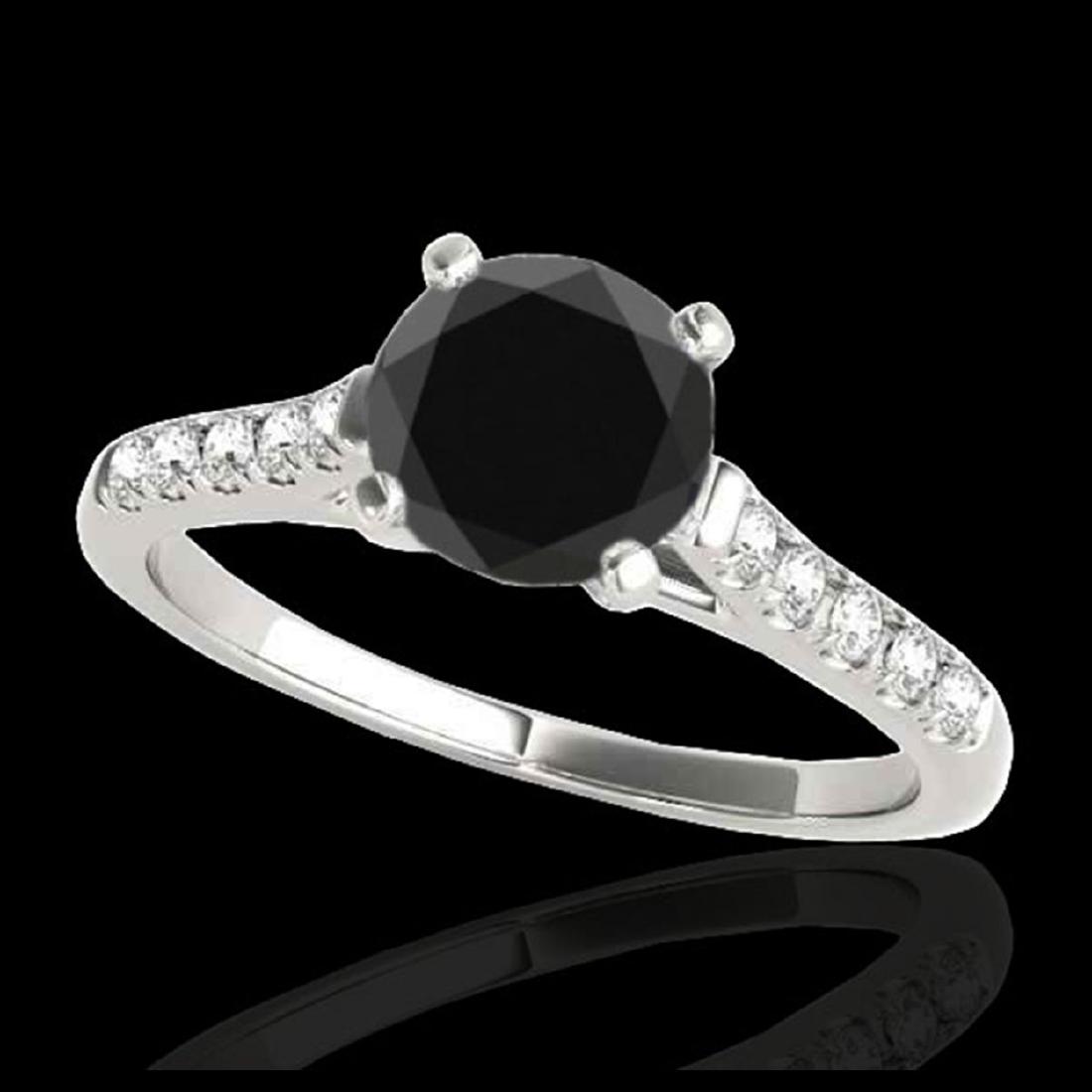 1.20 ctw VS Black Diamond Solitaire Ring 10K White Gold: REF-39R5K - SKU:34973 ---- 1.20 ctw VS Black Diamond Solitaire Ring 10K White Gold Designer Brand Luxury Jewelry, made in the USA Suggested Retail Price: $3,200 Factory offers perfect factory sizing, 
