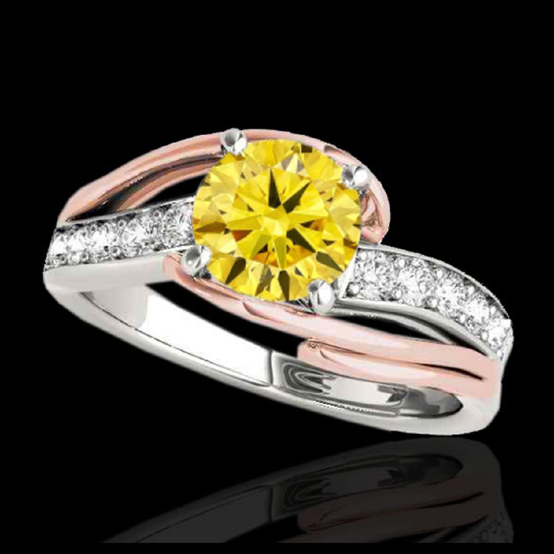 1.50 ctw SI Intense Diamond Bypass Solitaire Ring 10K: REF-163W6H - SKU:35128 ---- 1.50 ctw SI Intense Diamond Bypass Solitaire Ring 10K White & Rose Gold Designer Brand Luxury Jewelry, made in the USA Suggested Retail Price: $14,400 Factory offers perfec