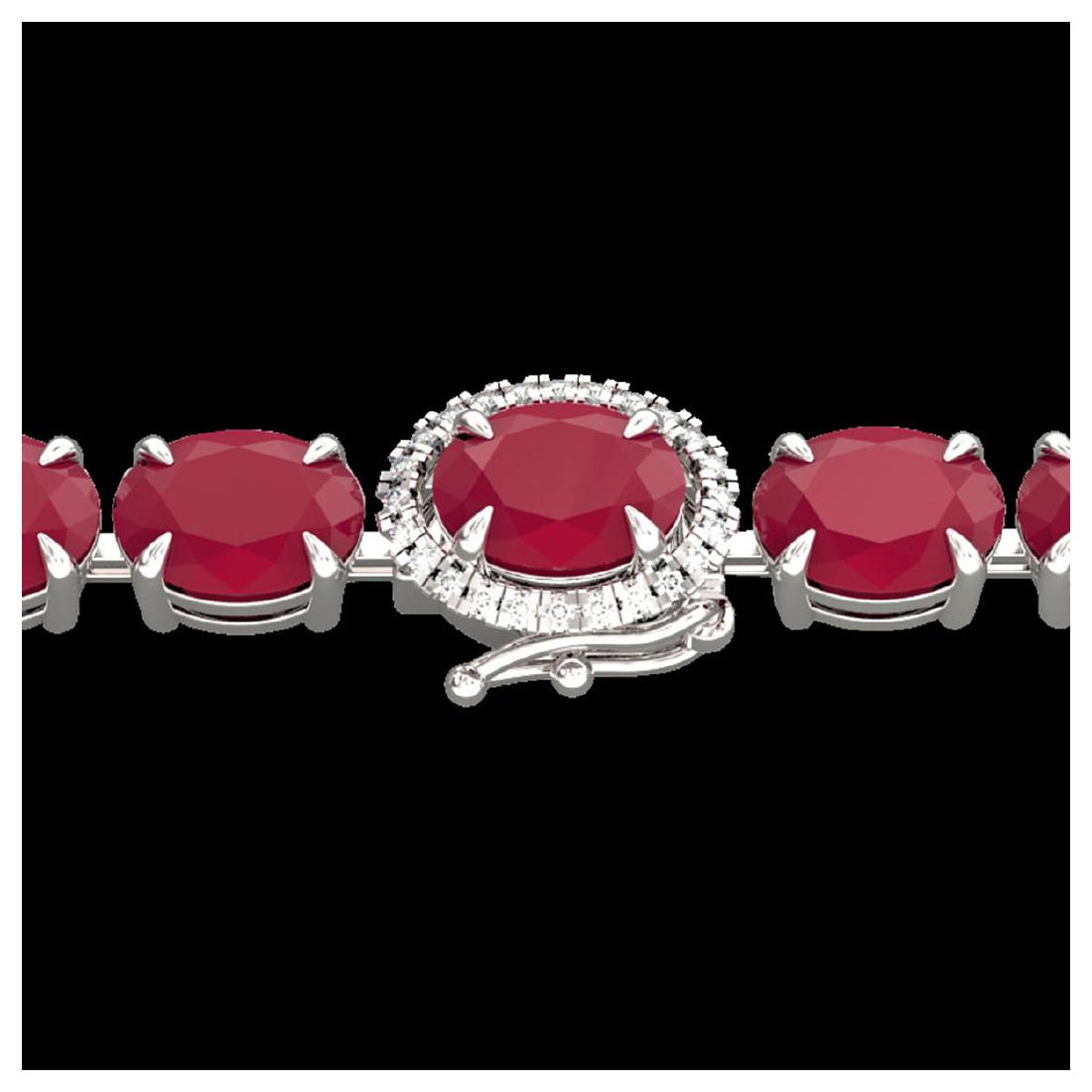 37 ctw Ruby & VS/SI Diamond Eternity Bracelet 14K White: REF-272N7A - SKU:23438 ---- 37 ctw Ruby & VS/SI Diamond Eternity Bracelet 14K White Gold Designer Brand Luxury Jewelry, made in the USA Suggested Retail Price: $21,000 Factory offers perfect factory s
