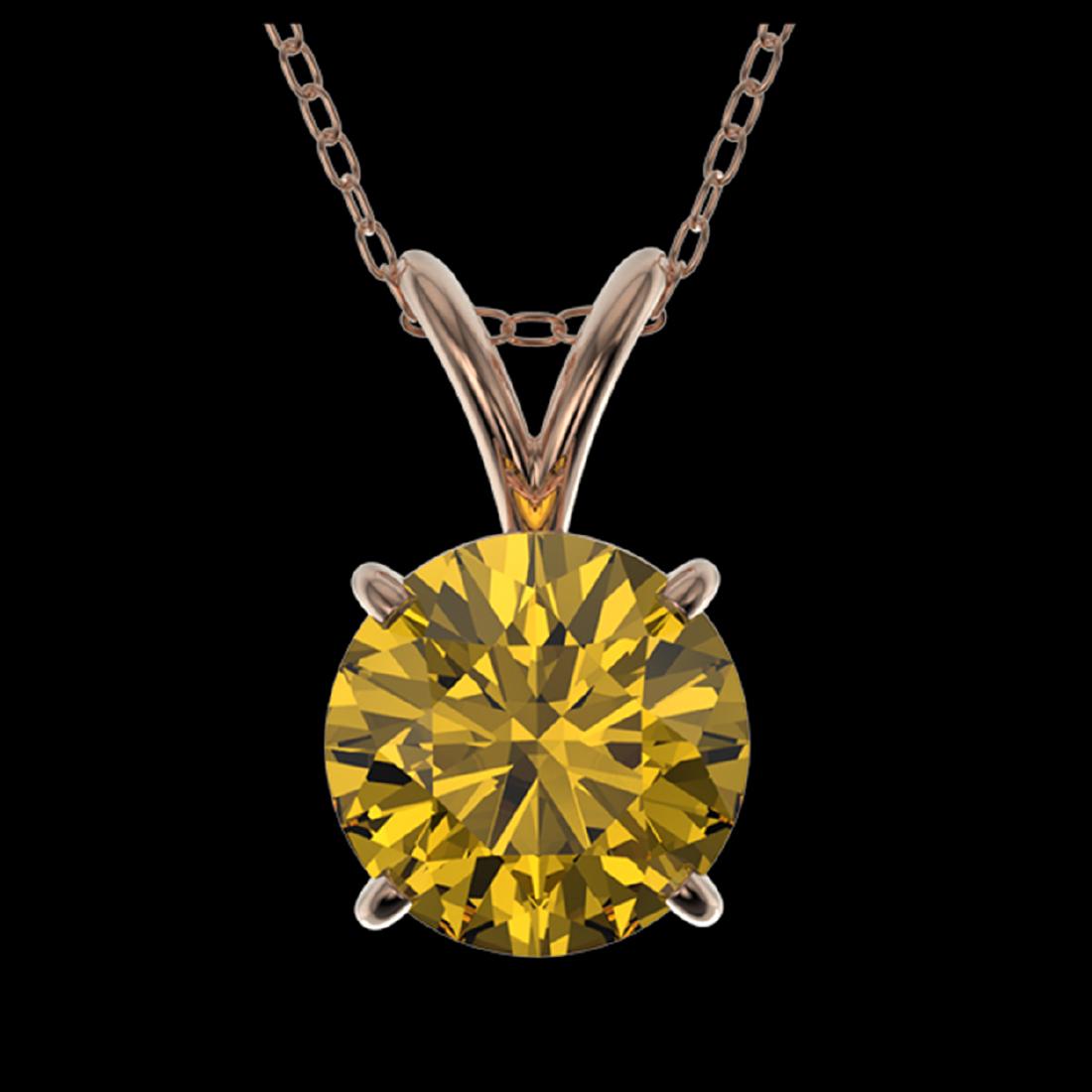 1.25 ctw Intense Yellow Diamond Necklace 10K Rose Gold: REF-240Y2X - SKU:33210 ---- 1.25 ctw Intense Yellow Diamond Necklace 10K Rose Gold Designer Brand Luxury Jewelry, made in the USA Suggested Retail Price: $19,200 Factory offers perfect factory sizing,