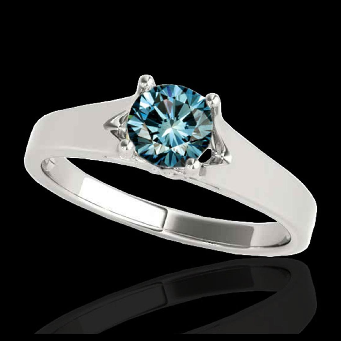 1.50 ctw SI Fancy Blue Diamond Solitaire Ring 10K White: REF-225K2W - SKU:35169 ---- 1.50 ctw SI Fancy Blue Diamond Solitaire Ring 10K White Gold Designer Brand Luxury Jewelry, made in the USA Suggested Retail Price: $19,800 Factory offers perfect factory s