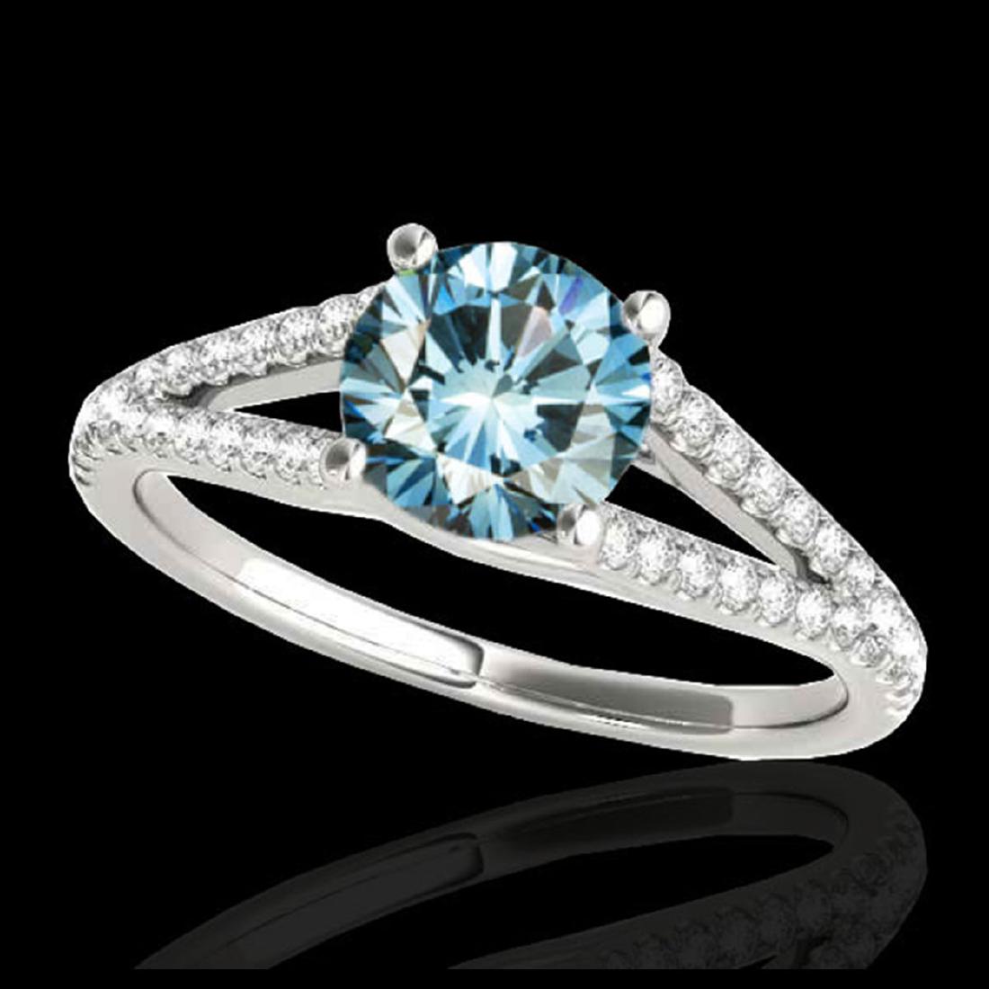 1.25 ctw SI Fancy Blue Diamond Solitaire Ring 10K White: REF-121Y4X - SKU:35307 ---- 1.25 ctw SI Fancy Blue Diamond Solitaire Ring 10K White Gold Designer Brand Luxury Jewelry, made in the USA Suggested Retail Price: $9,800 Factory offers perfect factory si