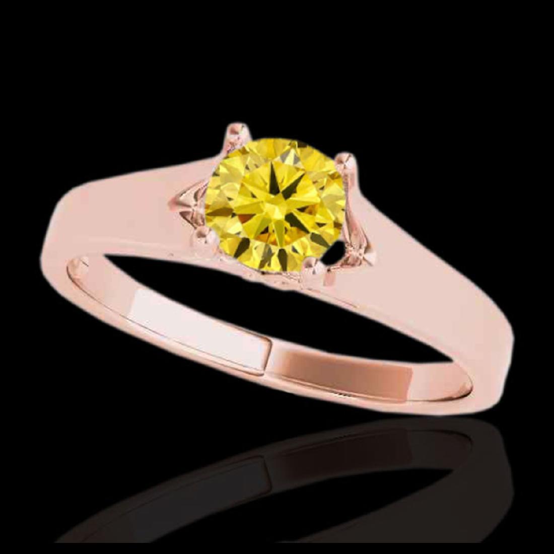 1.50 ctw SI/I Fancy Intense Yellow Diamond Ring 10K: REF-225K2W - SKU:35172 ---- 1.50 ctw SI/I Fancy Intense Yellow Diamond Ring 10K Rose Gold Designer Brand Luxury Jewelry, made in the USA Suggested Retail Price: $18,150 Factory offers perfect factory 