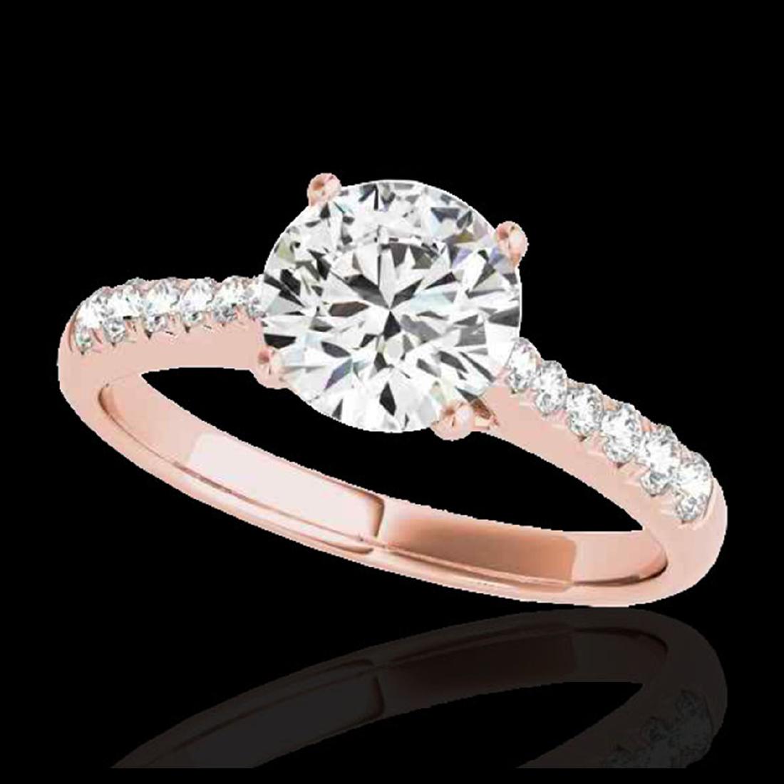 1.25 ctw H-SI/I Diamond Solitaire Ring 10K Rose Gold -: REF-190A9V - SKU:34820 ---- 1.25 ctw H-SI/I Diamond Solitaire Ring 10K Rose Gold Designer Brand Luxury Jewelry, made in the USA Suggested Retail Price: $14,000 Factory offers perfect factory sizing, f
