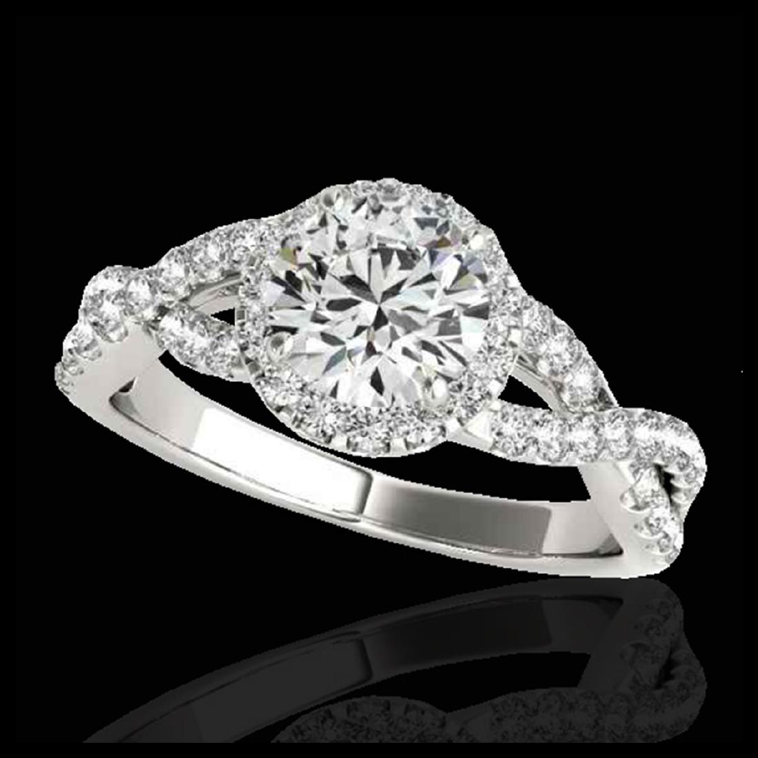 1.54 ctw H-SI/I Diamond Solitaire Halo Ring 10K White: REF-135R2K - SKU:33787 ---- 1.54 ctw H-SI/I Diamond Solitaire Halo Ring 10K White Gold Designer Brand Luxury Jewelry, made in the USA Suggested Retail Price: $9,900 Factory offers perfect factory sizi