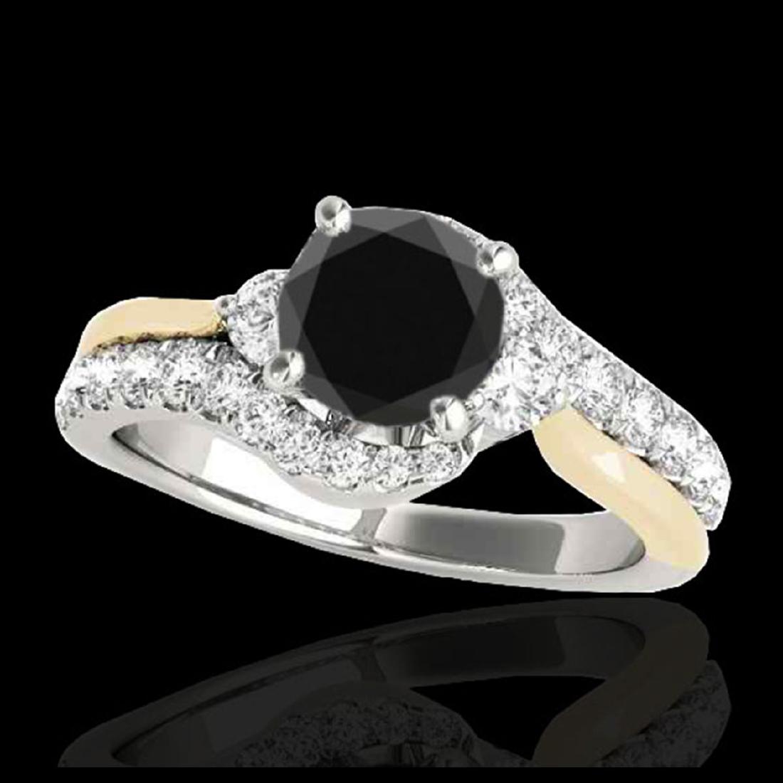 1.60 ctw VS Black Diamond Bypass Solitaire Ring 10K: REF-58Y3X - SKU:35114 ---- 1.60 ctw VS Black Diamond Bypass Solitaire Ring 10K White & Yellow Gold Designer Brand Luxury Jewelry, made in the USA Suggested Retail Price: $4,700 Factory offers perfect 
