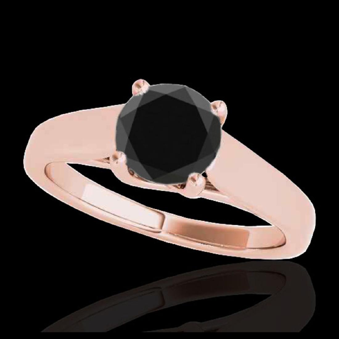 1 ctw VS Black Diamond Solitaire Ring 10K Rose Gold -: REF-31V8Y - SKU:35529 ---- 1 ctw VS Black Diamond Solitaire Ring 10K Rose Gold Designer Brand Luxury Jewelry, made in the USA Suggested Retail Price: $2,350 Factory offers perfect factory sizing, for 