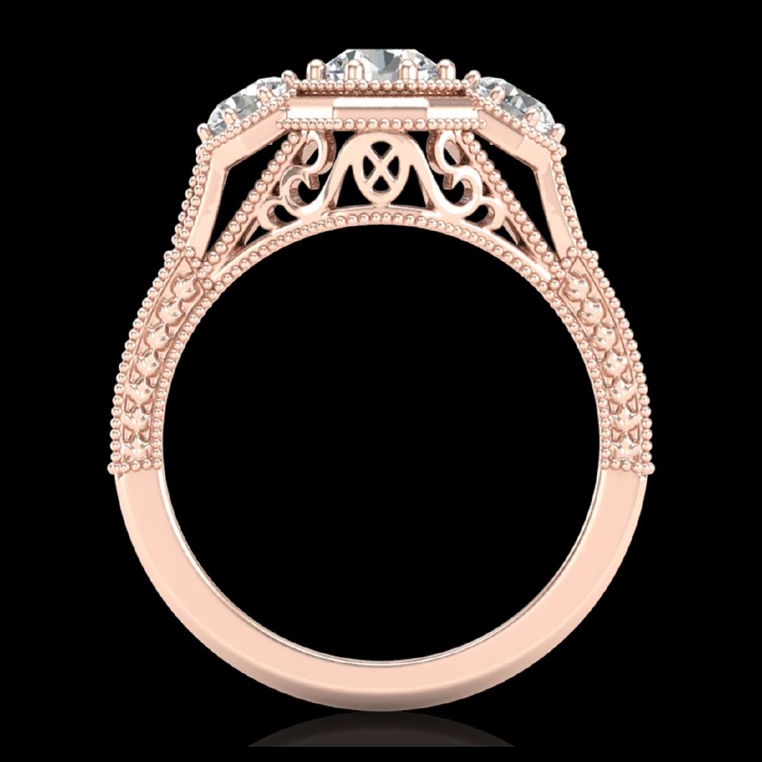 1.05 ctw VS/SI Diamond Solitaire Art Deco 3 Stone Ring: REF-200K2W - SKU:37101 ---- 1.05 ctw VS/SI Diamond Solitaire Art Deco 3 Stone Ring 18K Rose Gold Designer Brand Luxury Jewelry, made in the USA Suggested Retail Price: $11,000 Factory offers perfect f