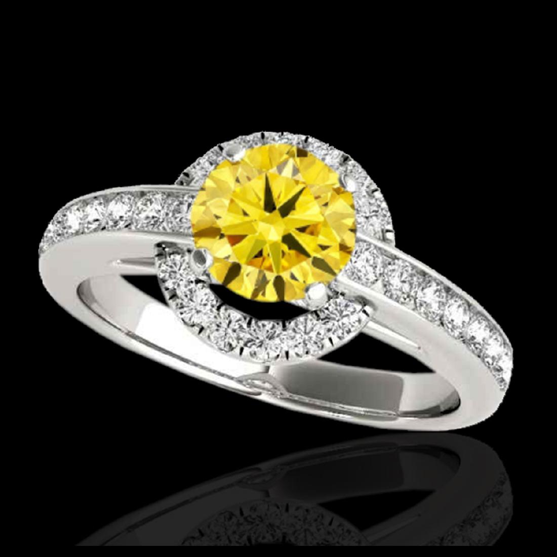 1.50 ctw SI/I Fancy Intense Yellow Diamond Ring 10K: REF-190N9A - SKU:33930 ---- 1.50 ctw SI/I Fancy Intense Yellow Diamond Ring 10K White Gold Designer Brand Luxury Jewelry, made in the USA Suggested Retail Price: $16,800 Factory offers perfect factory