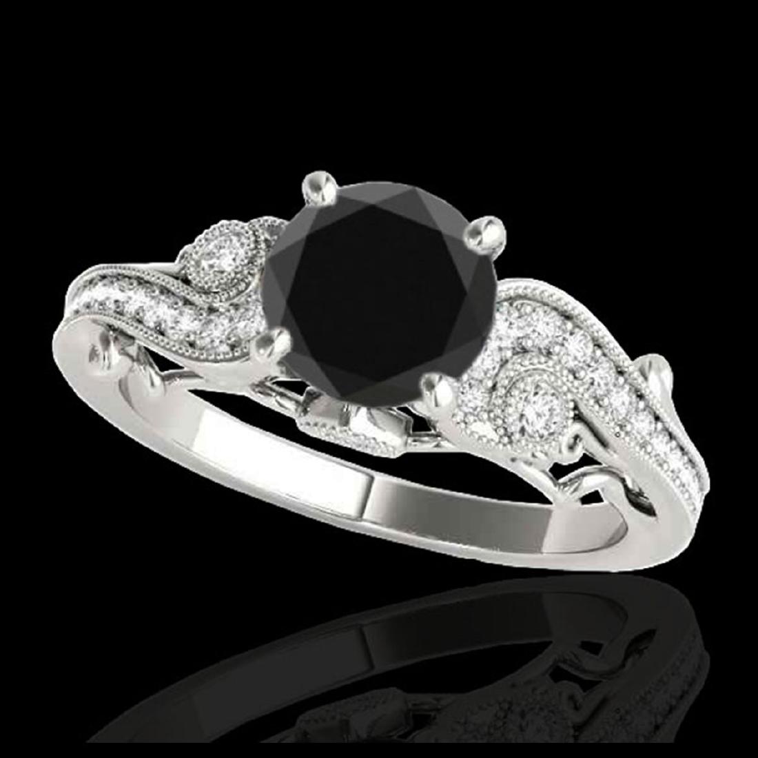 1.25 ctw VS Black Diamond Solitaire Ring 10K White Gold: REF-43A2V - SKU:34795 ---- 1.25 ctw VS Black Diamond Solitaire Ring 10K White Gold Designer Brand Luxury Jewelry, made in the USA Suggested Retail Price: $3,450 Factory offers perfect factory sizing, 