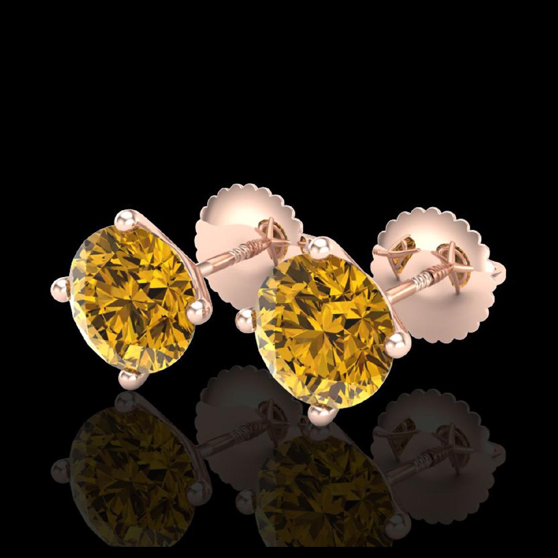2.5 ctw Intense Fancy Yellow Diamond Art Deco Earrings: REF-354A5V - SKU:38254 ---- 2.5 ctw Intense Fancy Yellow Diamond Art Deco Earrings 18K Rose Gold Designer Brand Luxury Jewelry, made in the USA Suggested Retail Price: $21,450 Factory offers perfect f