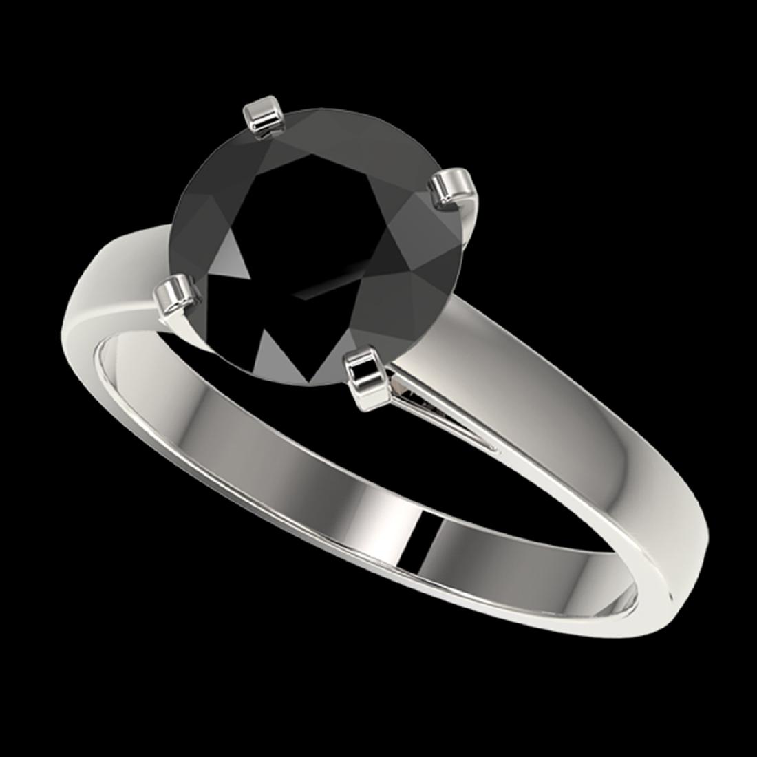 2.50 ctw Fancy Black Diamond Solitaire Ring 10K White: REF-55X5R - SKU:33042 ---- 2.50 ctw Fancy Black Diamond Solitaire Ring 10K White Gold Designer Brand Luxury Jewelry, made in the USA Suggested Retail Price: $2,600 Factory offers perfect factory sizin