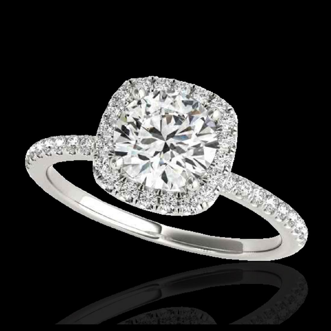 1.50 ctw H-SI/I Diamond Solitaire Halo Ring 10K White: REF-156N8A - SKU:33334 ---- 1.50 ctw H-SI/I Diamond Solitaire Halo Ring 10K White Gold Designer Brand Luxury Jewelry, made in the USA Suggested Retail Price: $11,500 Factory offers perfect factory siz